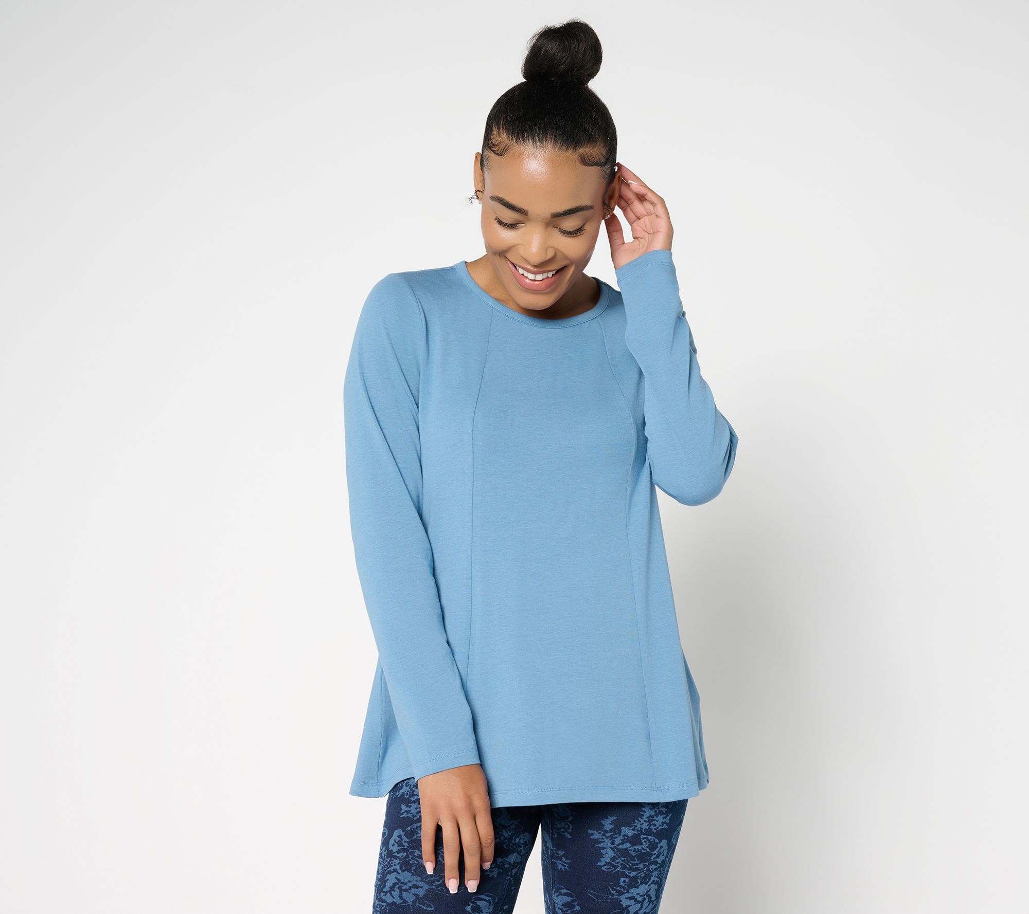 Denim & Co. Essentials Favorite Jersey Fit and Flare Top