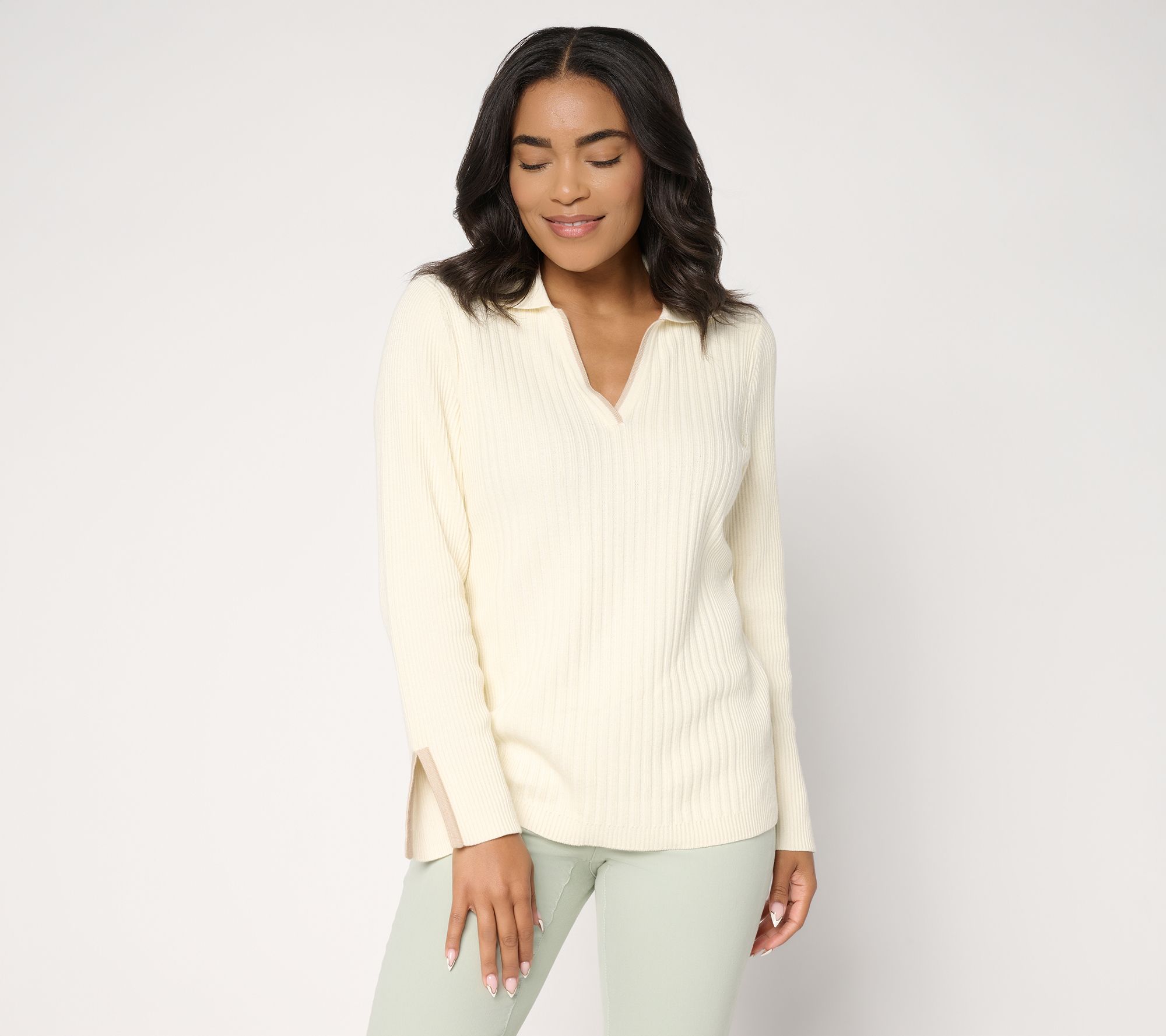 Susan Graver Novelty Pull Over Sweater with Tipping