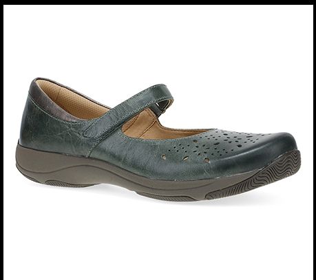 Dansko Stacy Lake Waxy Burnished Leather Perforated Mary Janes