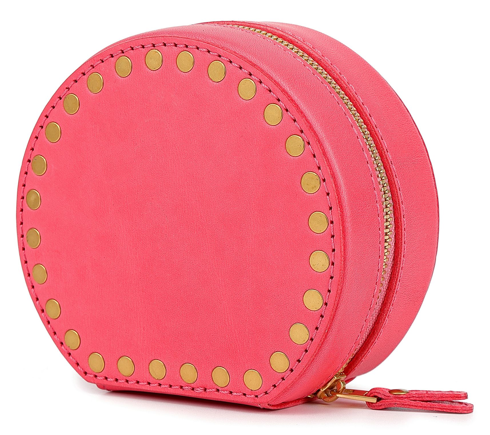 Old Trend Leather Round Jewelry Box