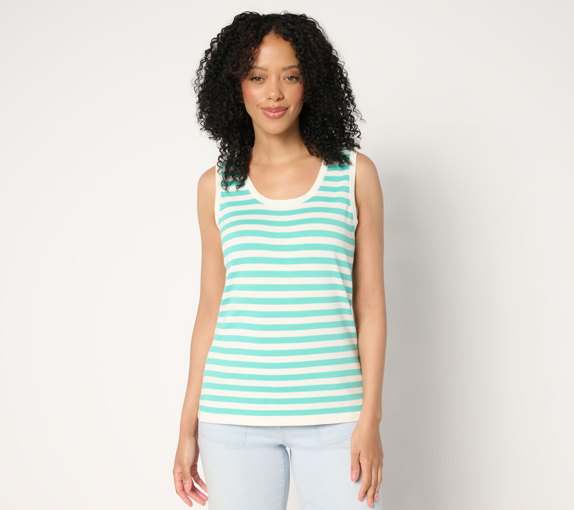 "As Is" Belle by Kim Gravel Cape Cod Coastal Striped Sweater Tank