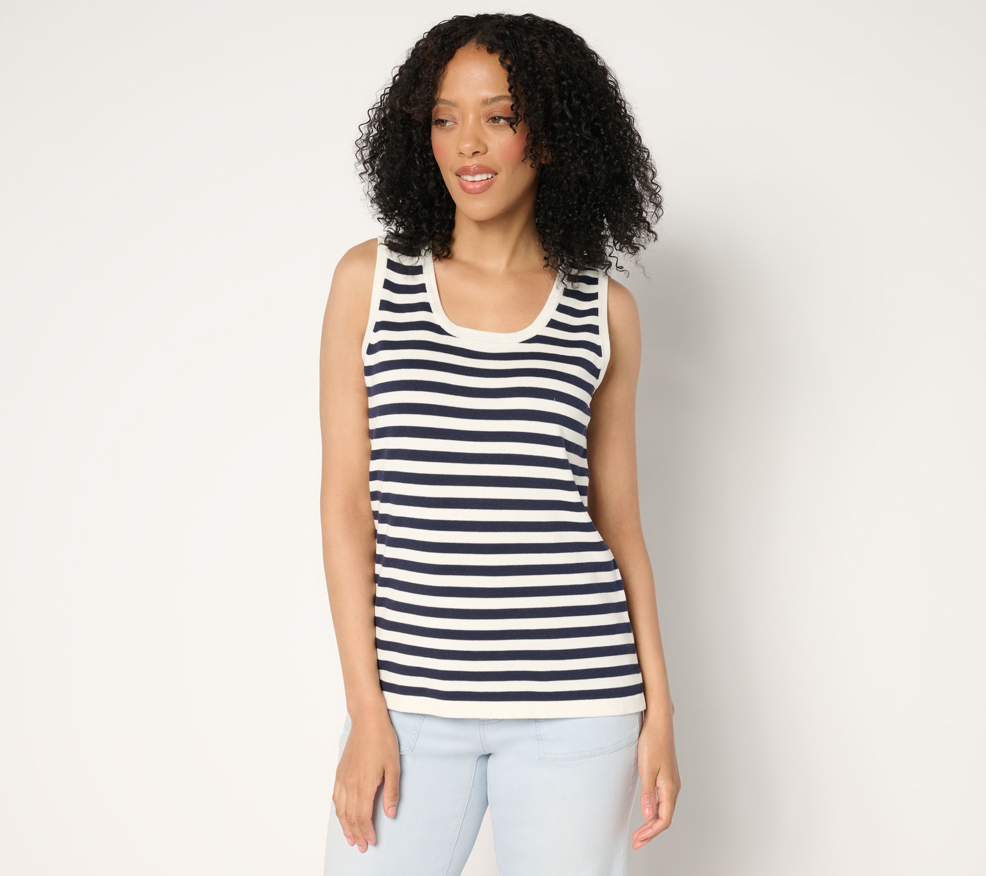 "As Is" Belle by Kim Gravel Cape Cod Coastal Striped Sweater Tank