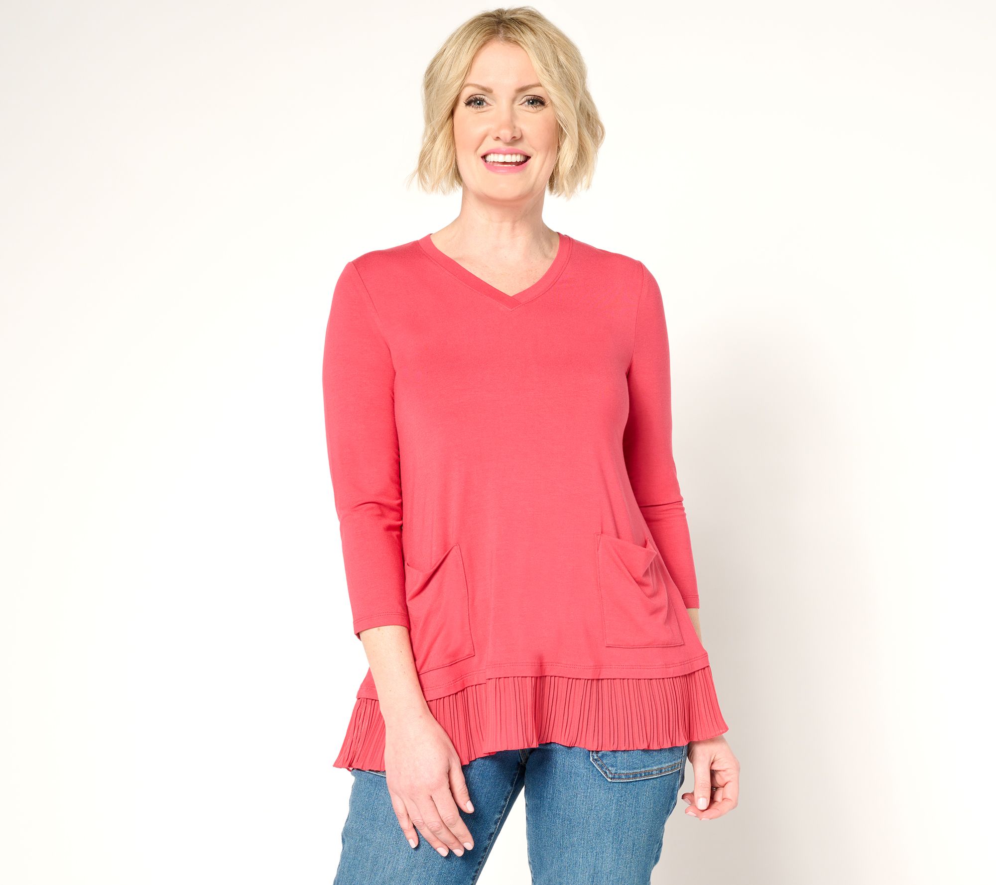 "As Is" LOGO by Lori Goldstein Rayon 230 Top with Broomstick Hem