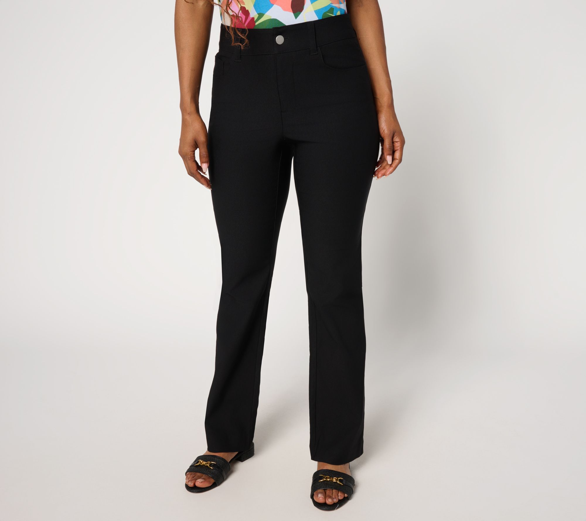 "As Is" nicole by Nicole Miller Petite Stretch Five Pocket Trouser