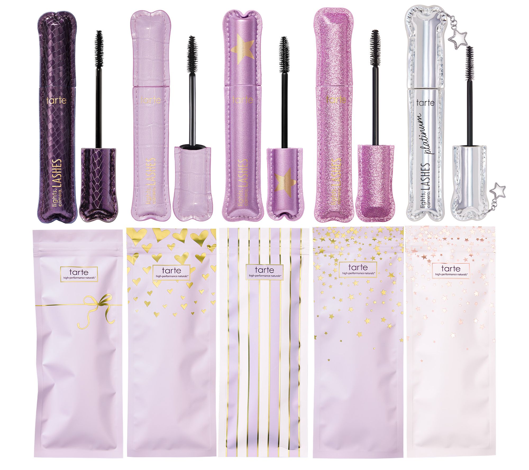 tarte lights, camera lashes 5-pc mascara set & bags