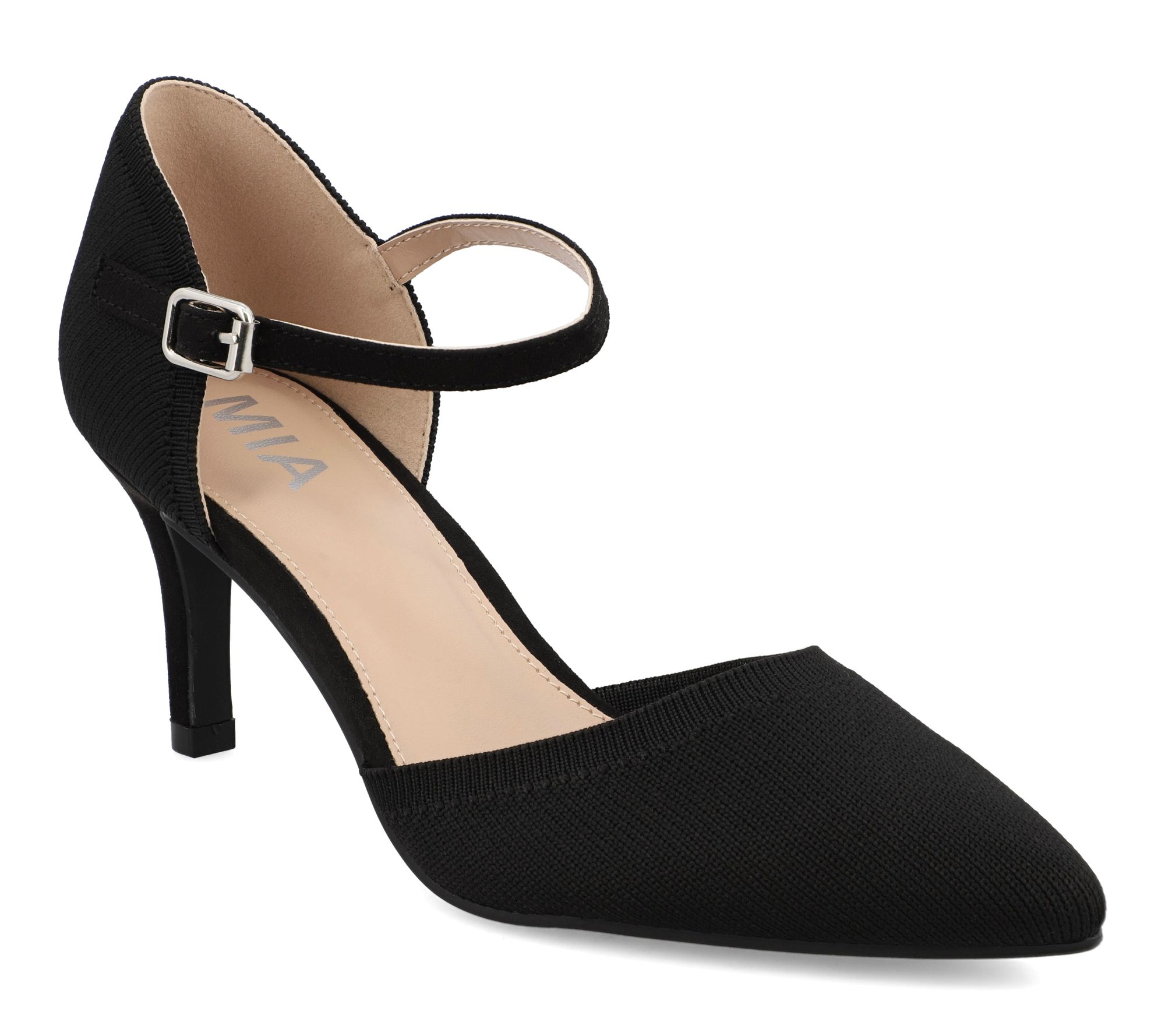 MIA Knit D'Orsay Ankle Strap Pumps - Bivi