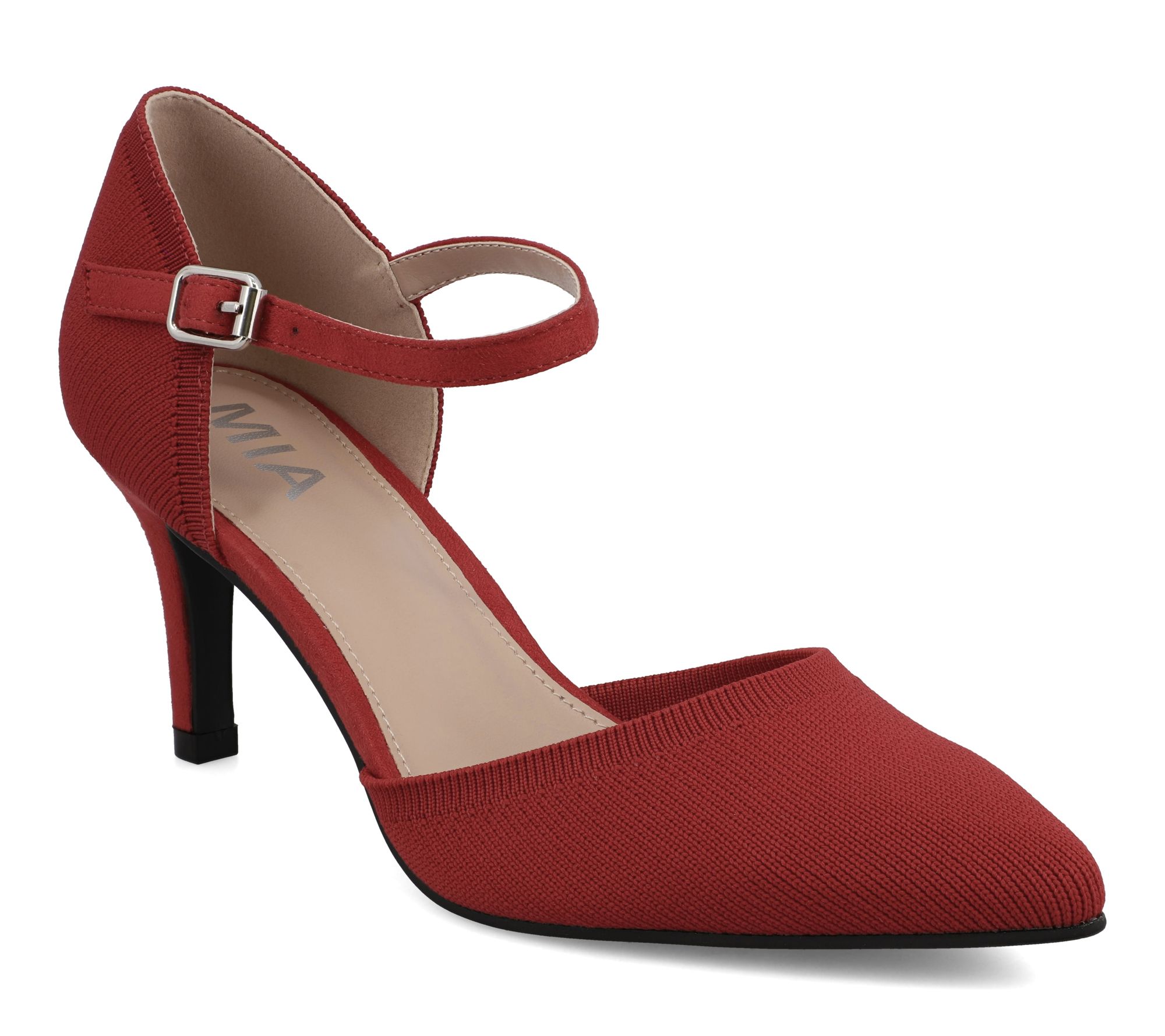 MIA Knit D'Orsay Ankle Strap Pumps - Bivi