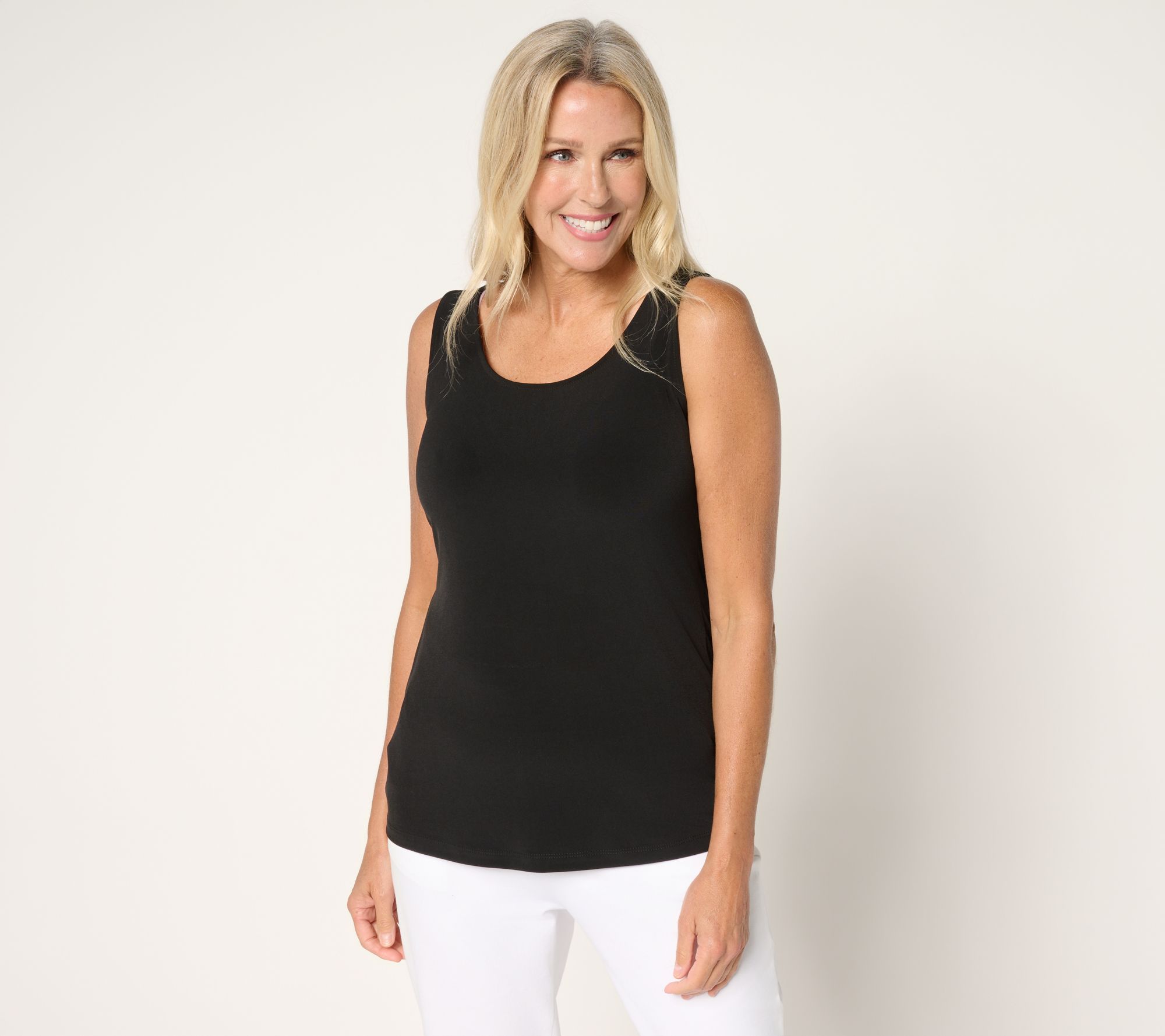 "As Is" Susan Graver Sleek Essentials Liquid Knit Tank Top