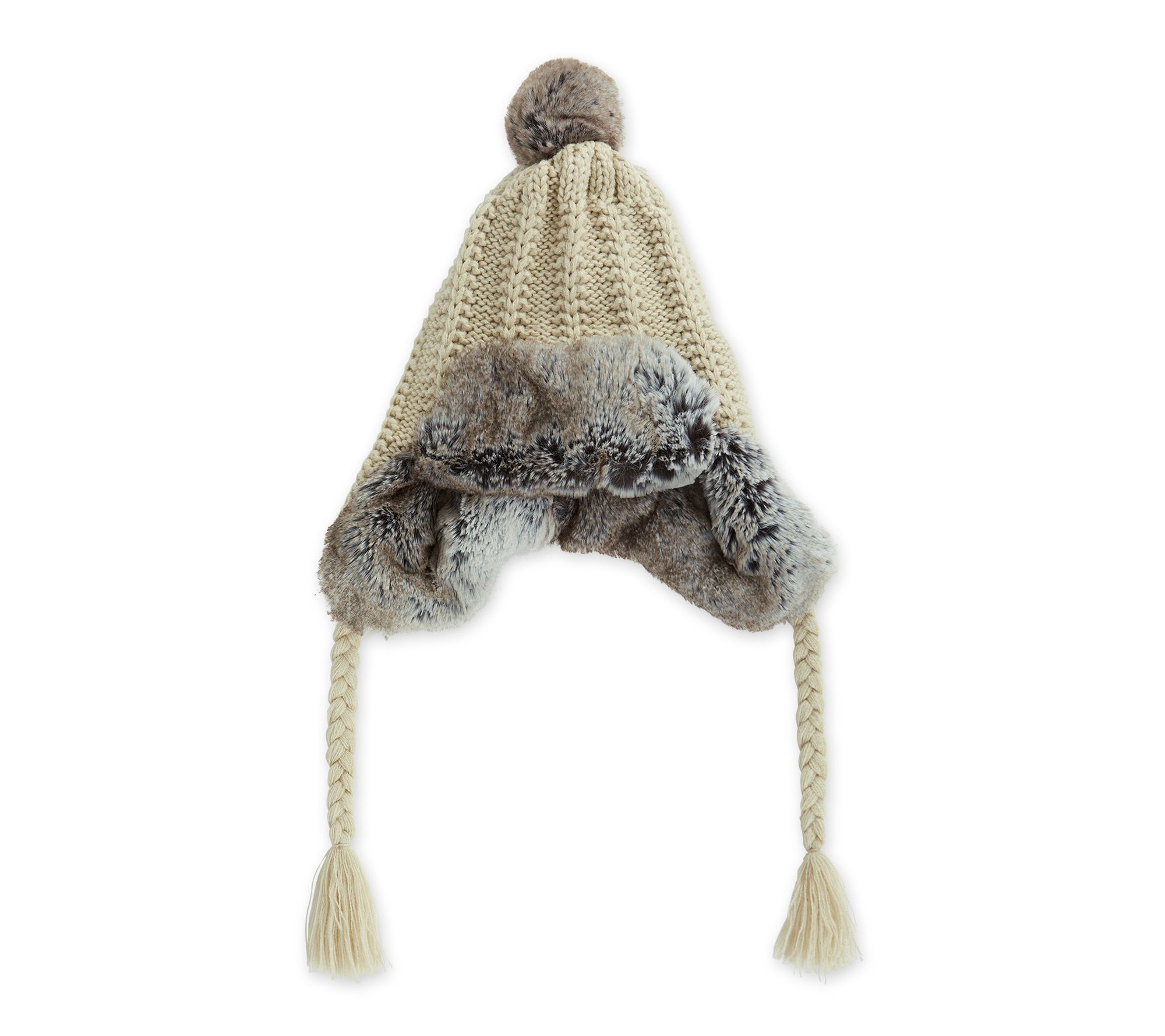 Hadley Wren Knitted Faux Fur Trapper Hat