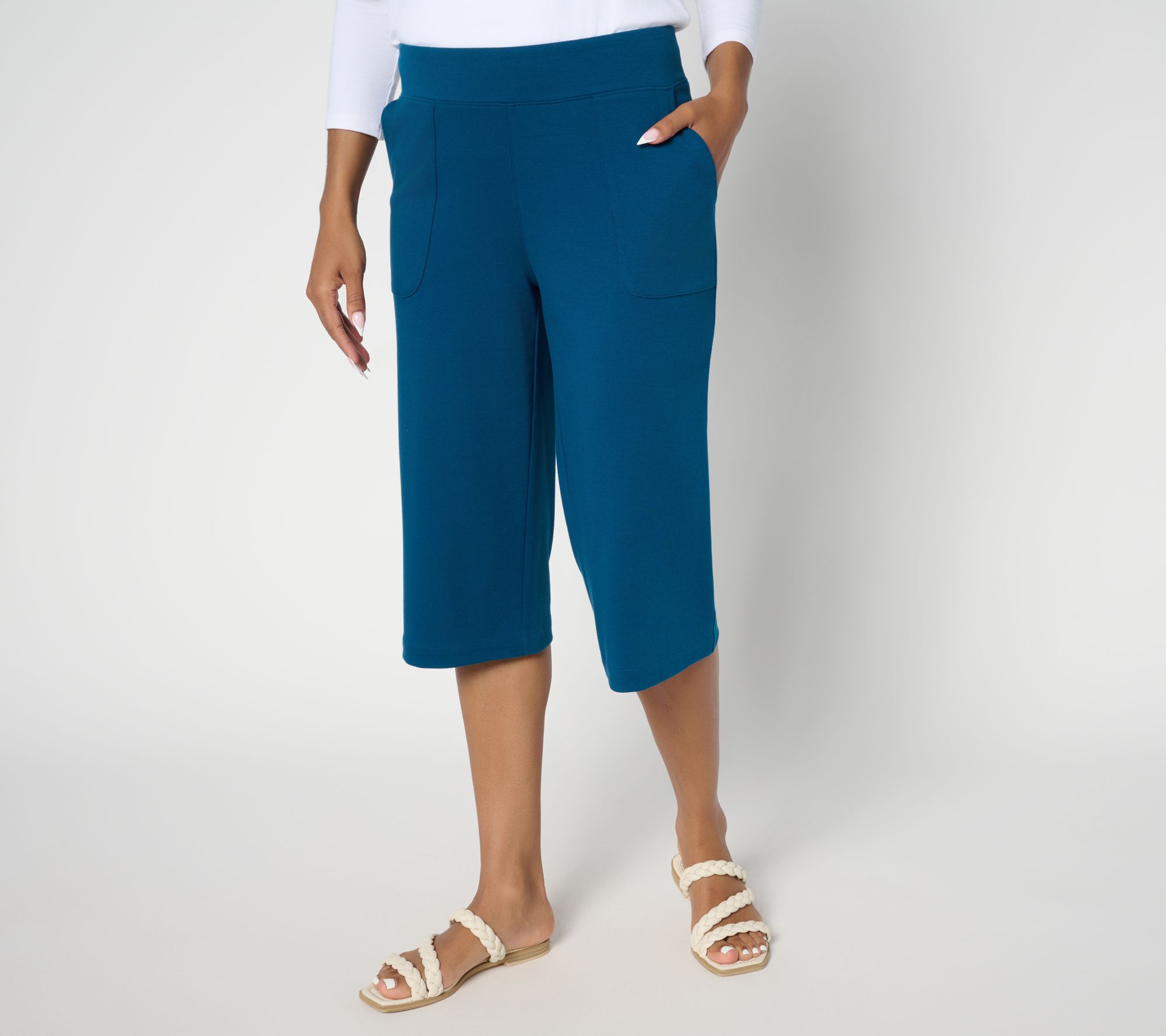 "As Is" Isaac Mizrahi Live! Tall Essentials Pima Flex Skimmer Pants