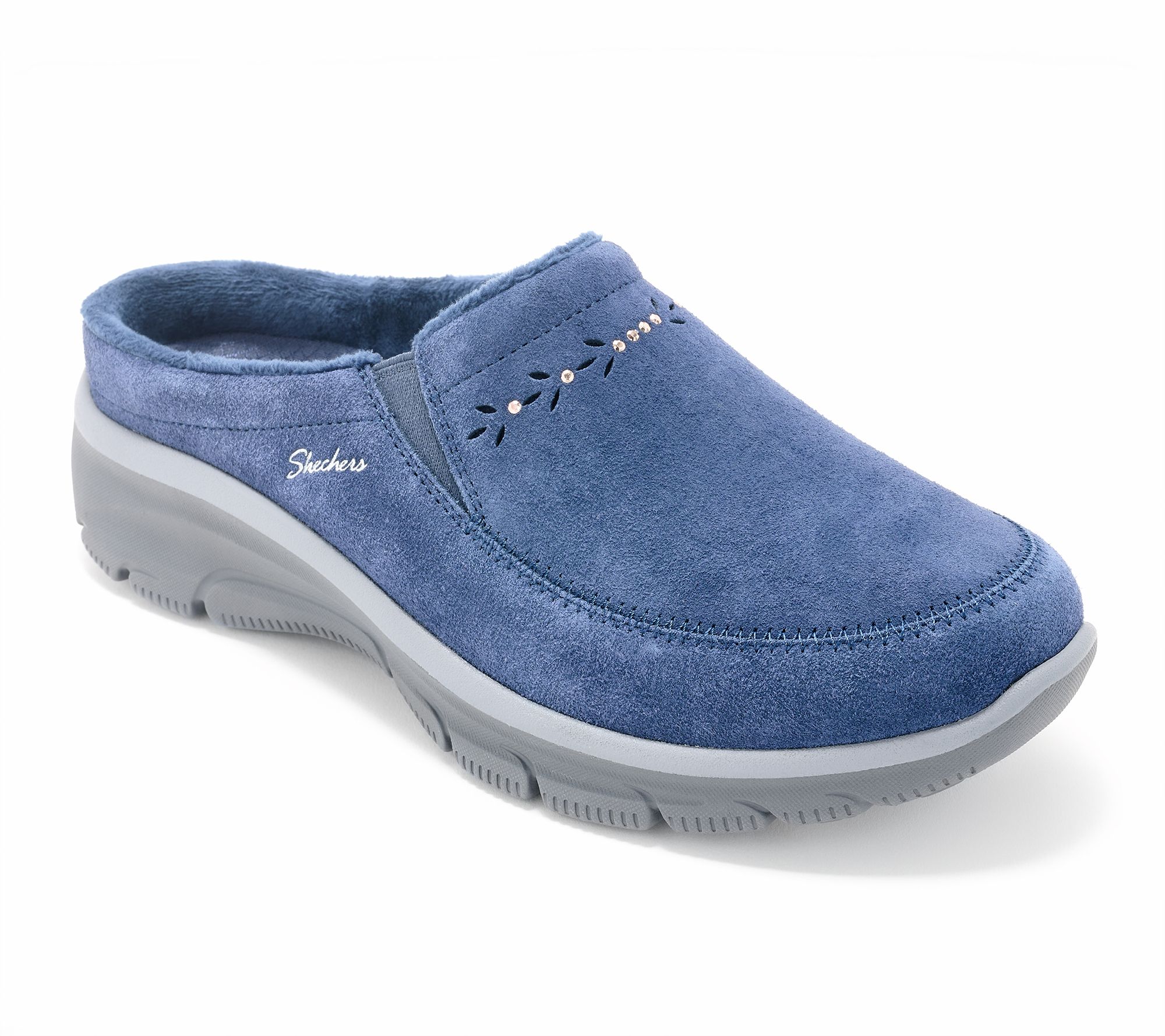 "As Is" Skechers Easy Going Water- Repellent Stud Suede Clogs
