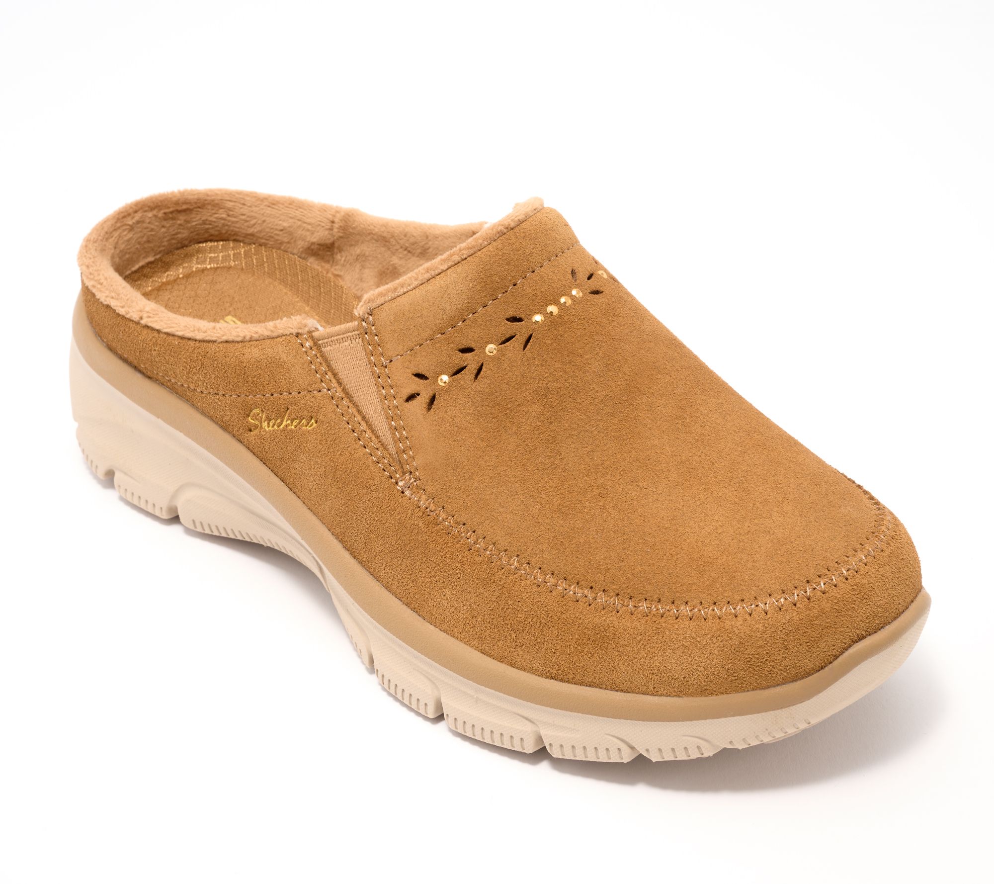 "As Is" Skechers Easy Going Water- Repellent Stud Suede Clogs