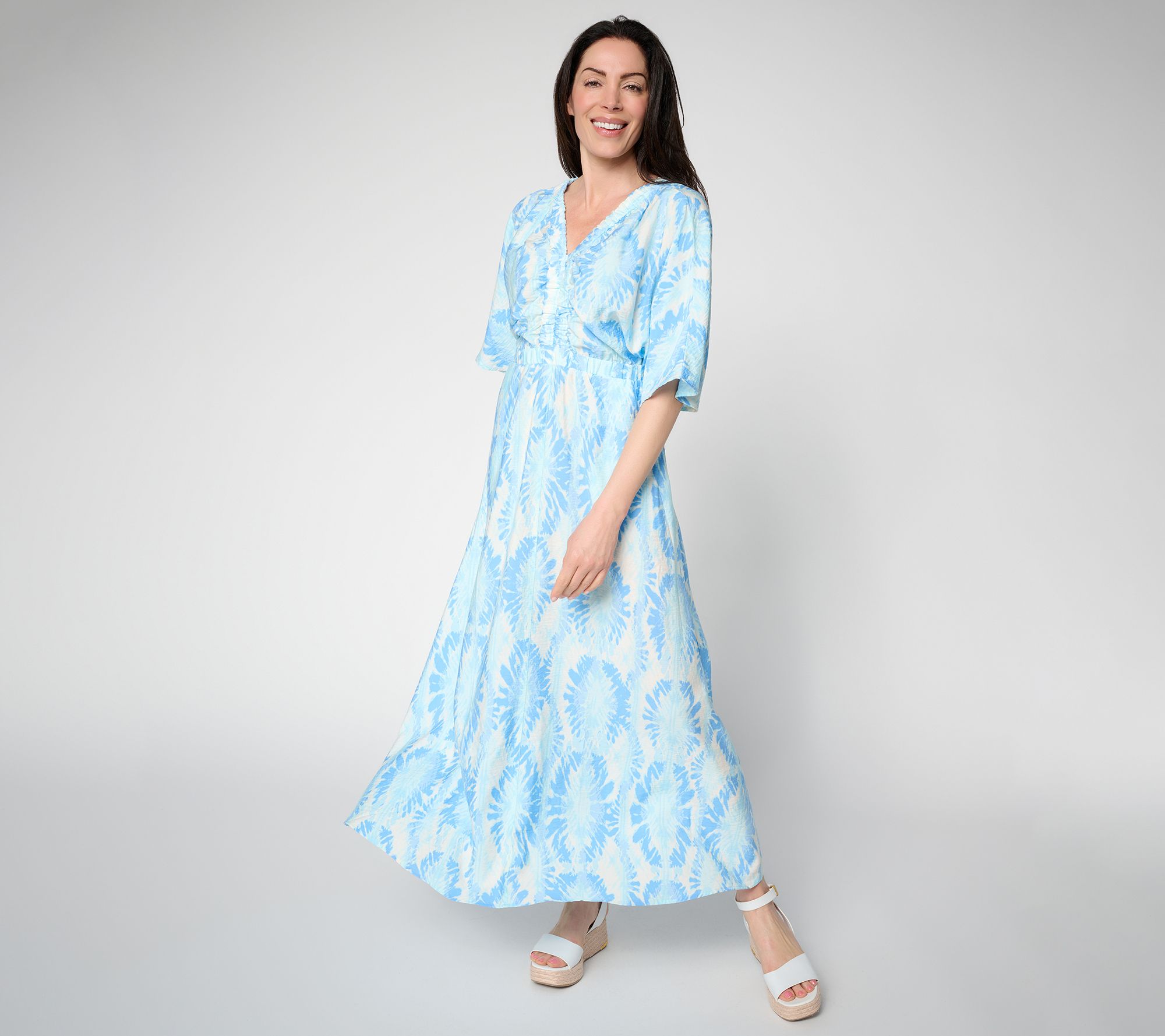 Peace Love World Regular Boheme Printed V-Neck Maxi Dress