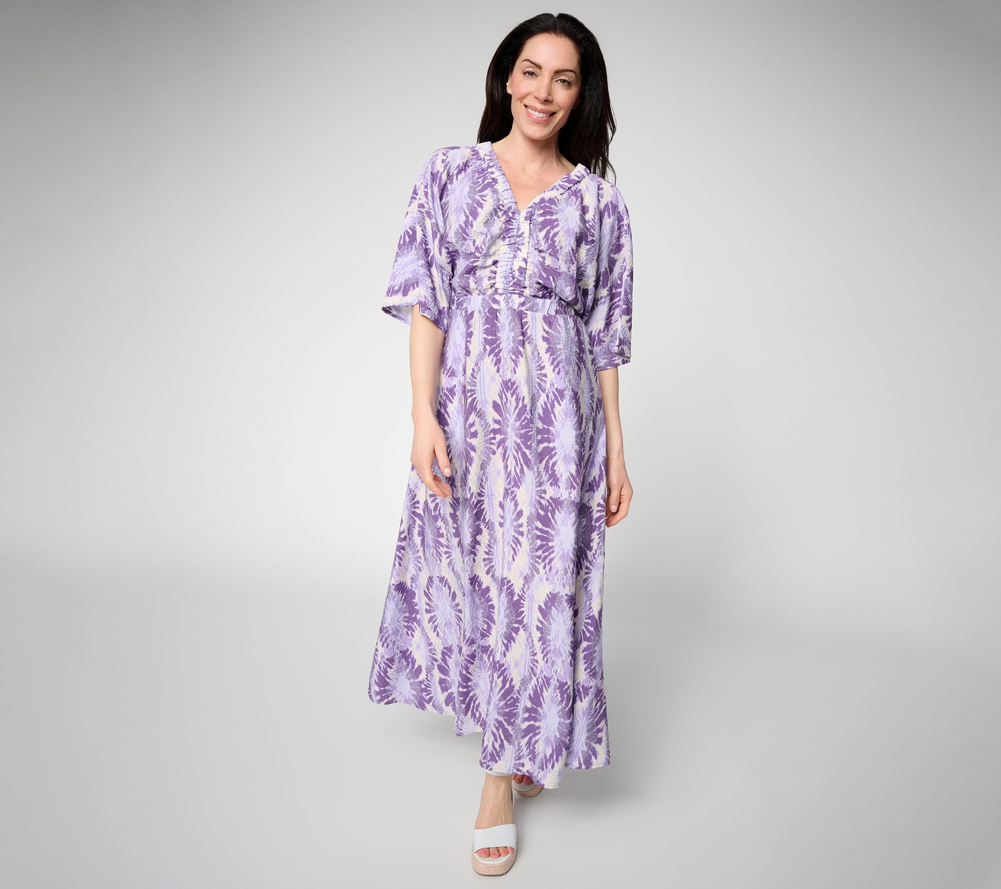 Peace Love World Regular Boheme Printed V-Neck Maxi Dress