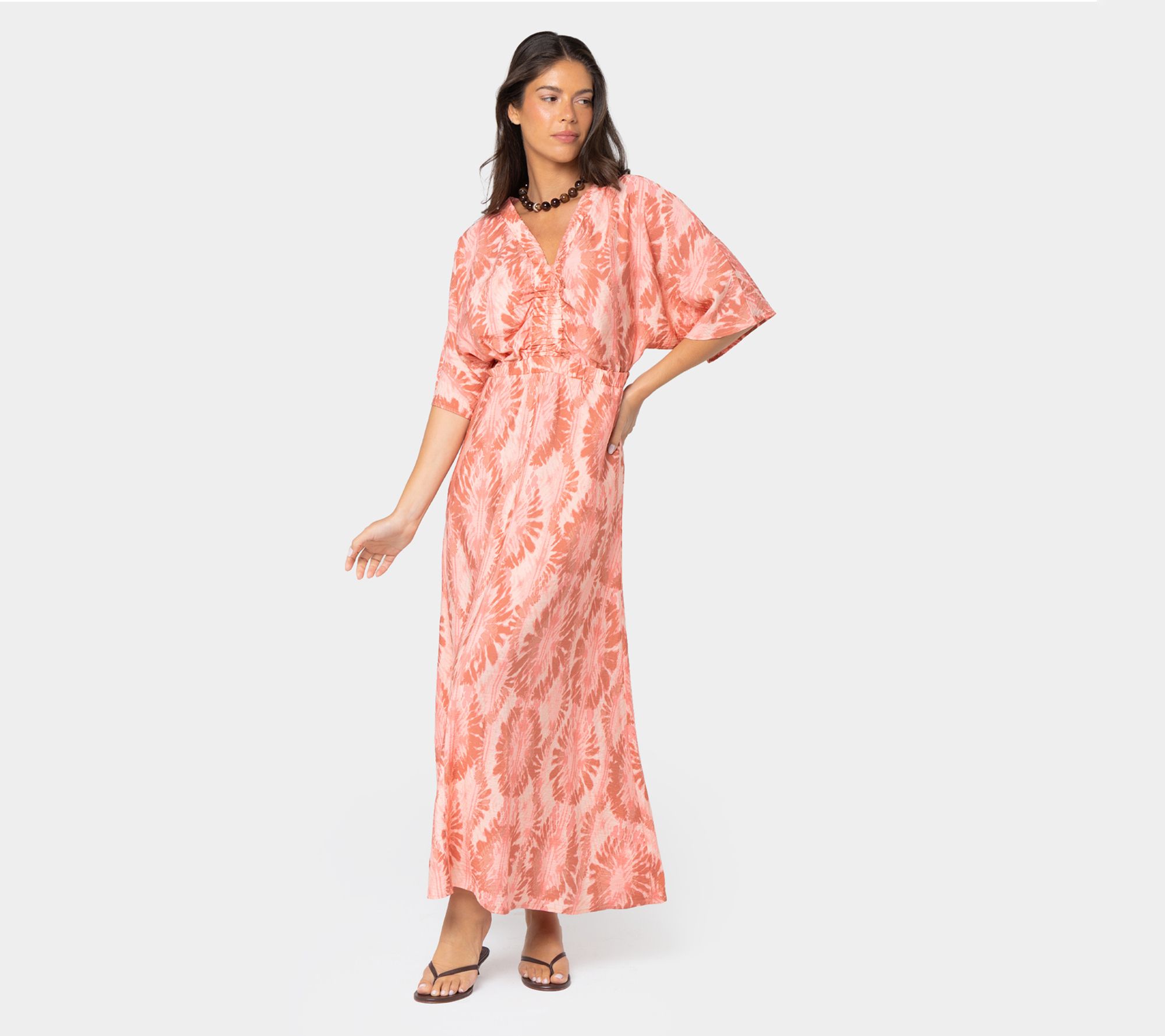 Peace Love World Regular Boheme Printed V-Neck Maxi Dress
