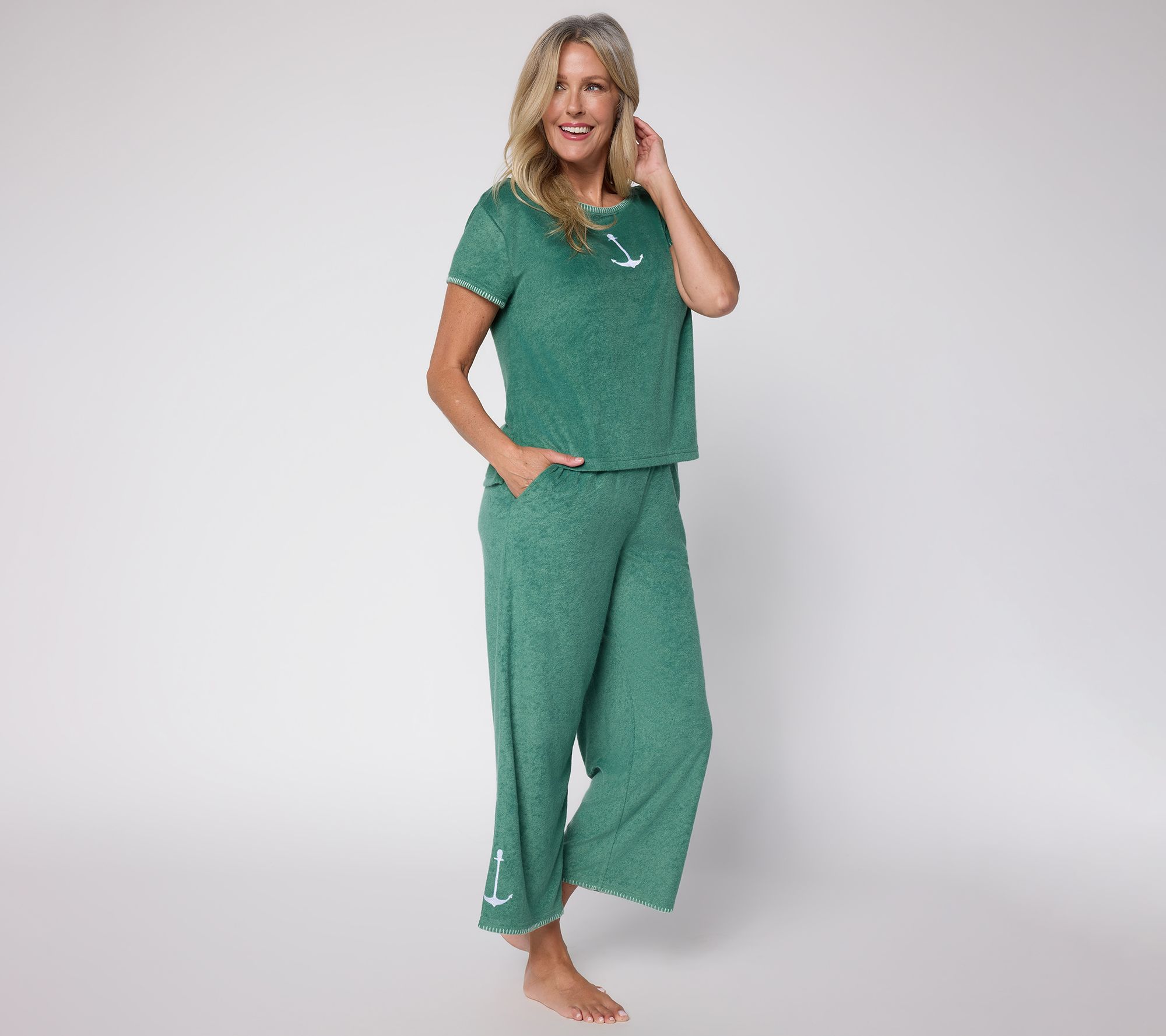 MUK LUKS Baby Terry Embroidery Detail Lounge Set