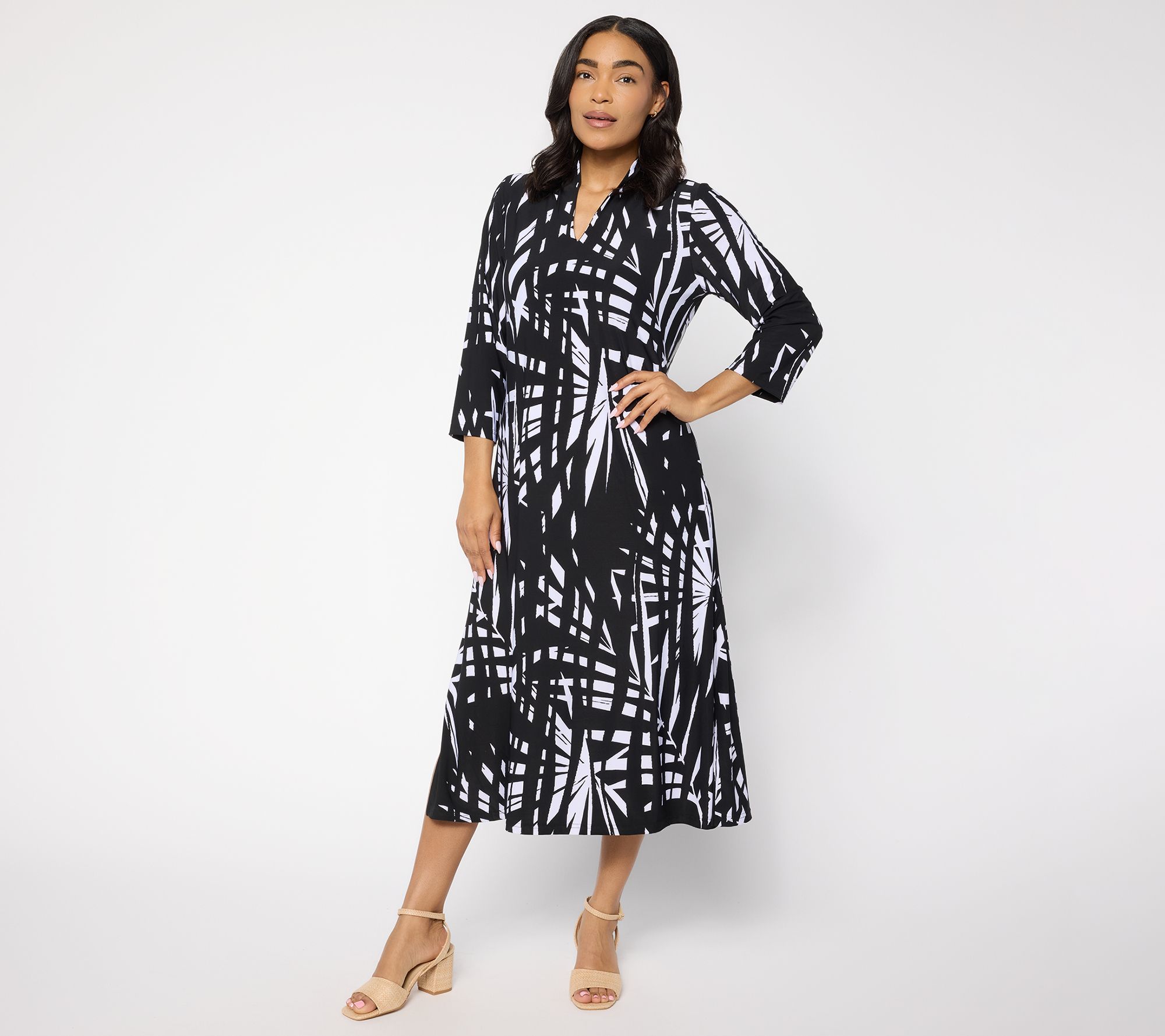 Brandis Dress Out Loud Discovery Knit Petite Tulum Tropical Caftan