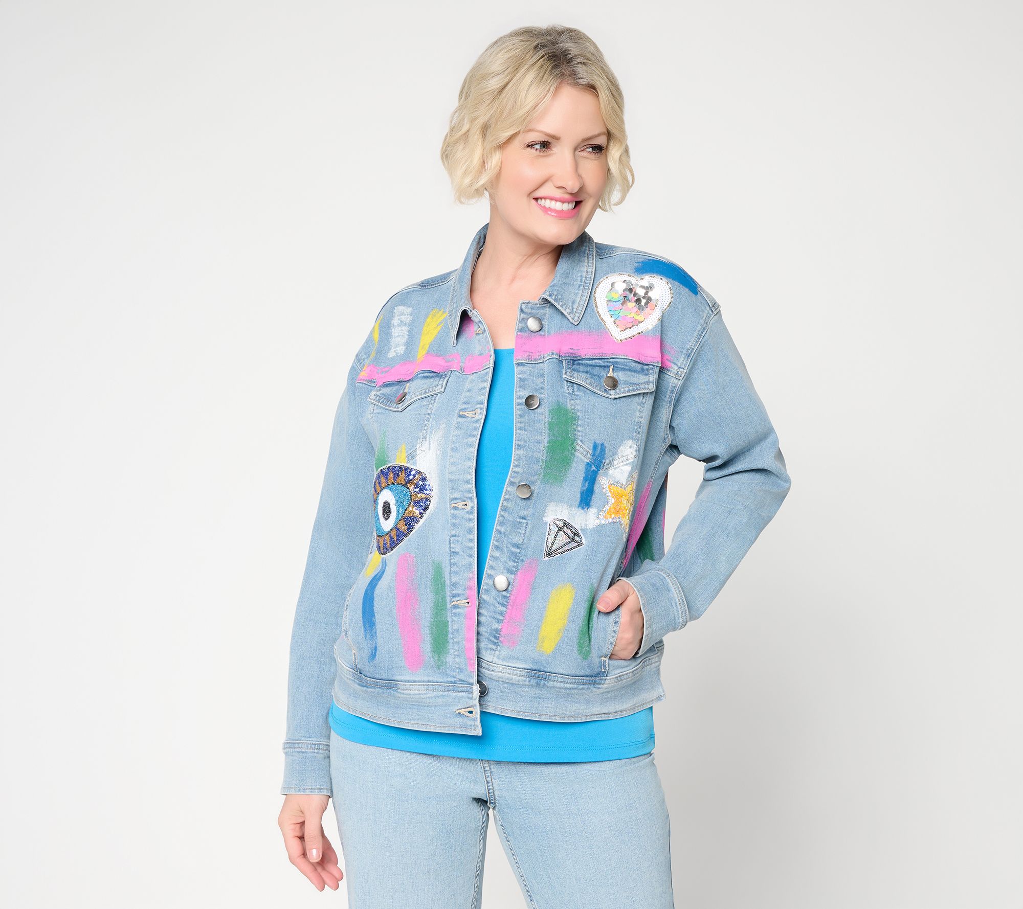 Mally Roncal Rainbow Rhapsody Denim Jacket