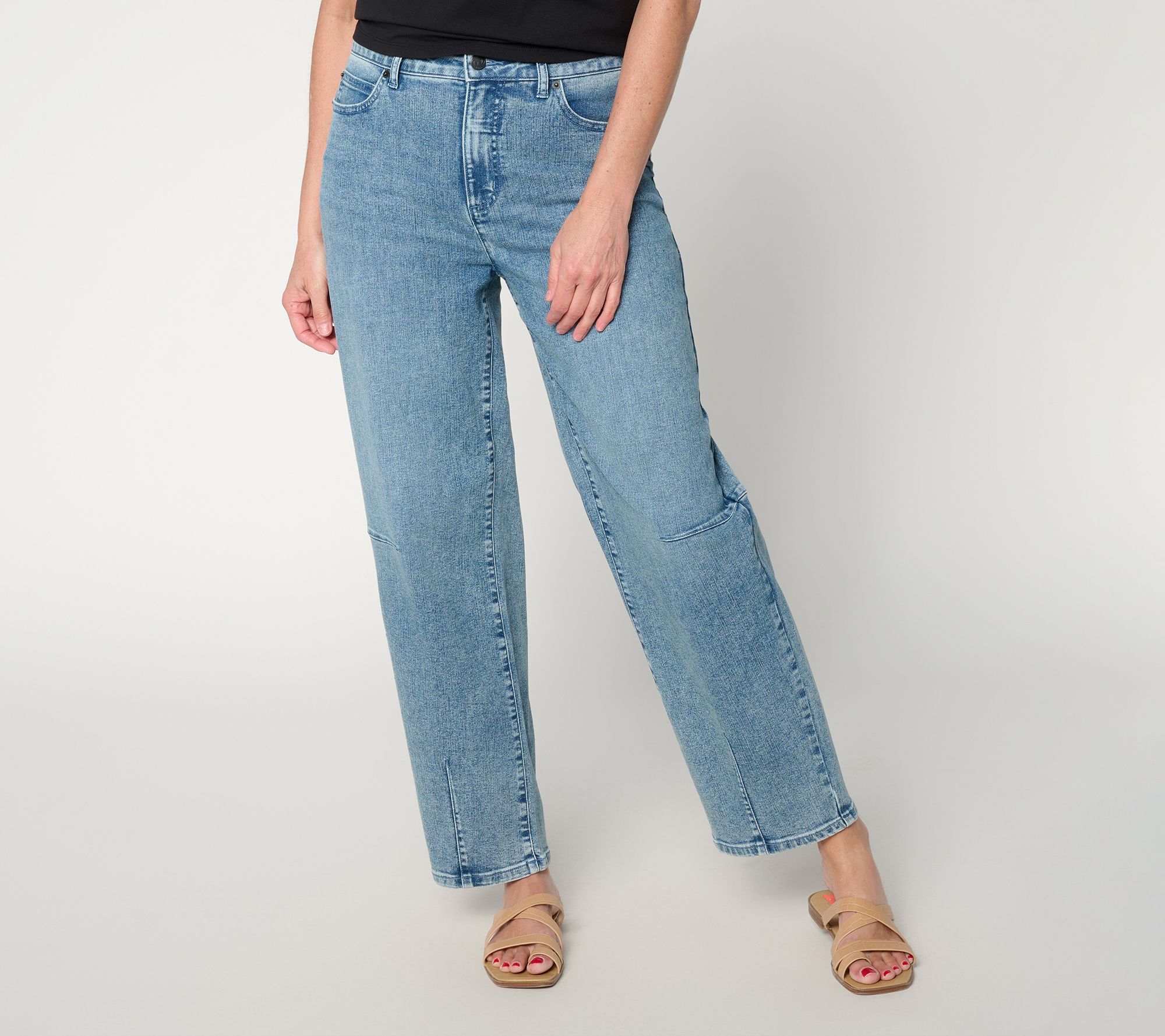 Me by Jennie Garth Regular Repreve Barrel Leg Jeans- Indigo