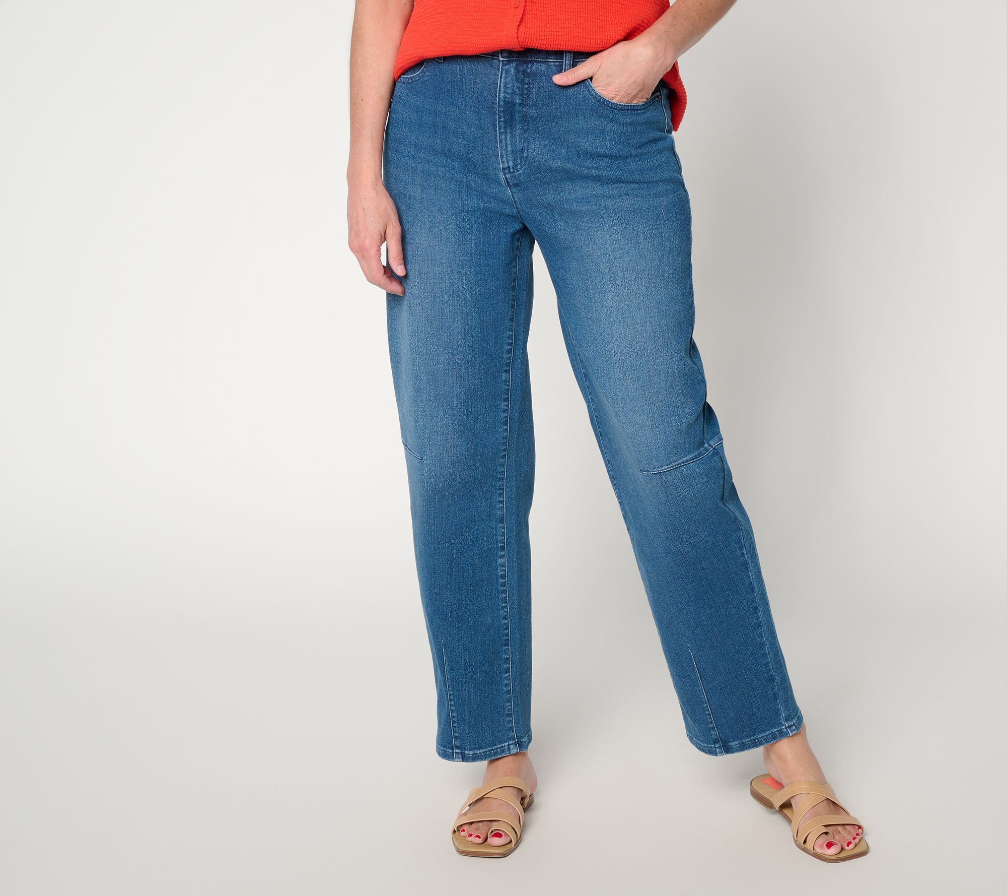 Me by Jennie Garth Regular Repreve Barrel Leg Jeans- Indigo