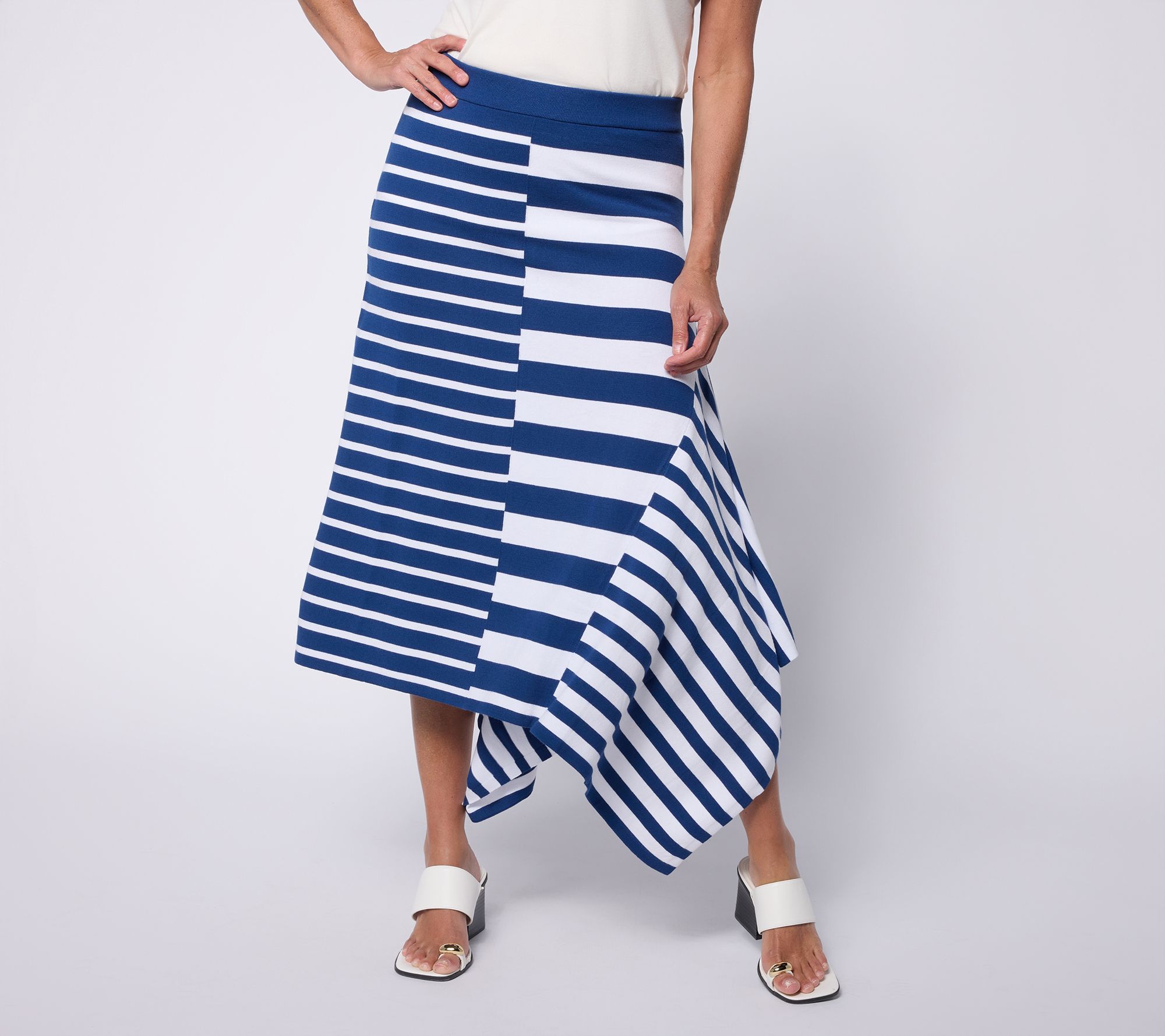 Attitudes by Renee Regular Asymmetric Seaside Sweater Knit Skirt