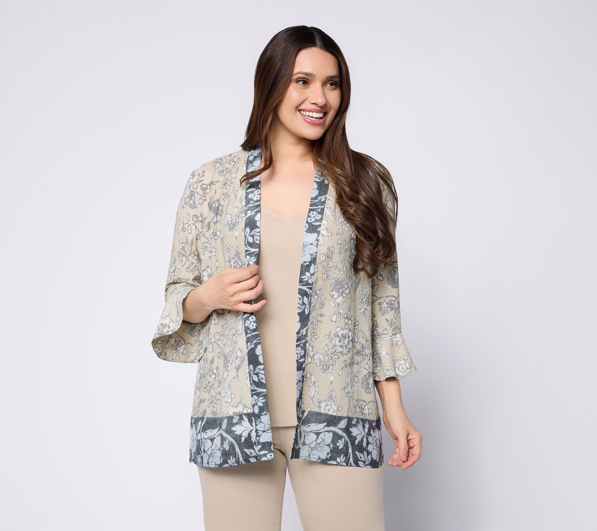 Susan Graver Petite Printed Woven & Solid Kn it Tank Set