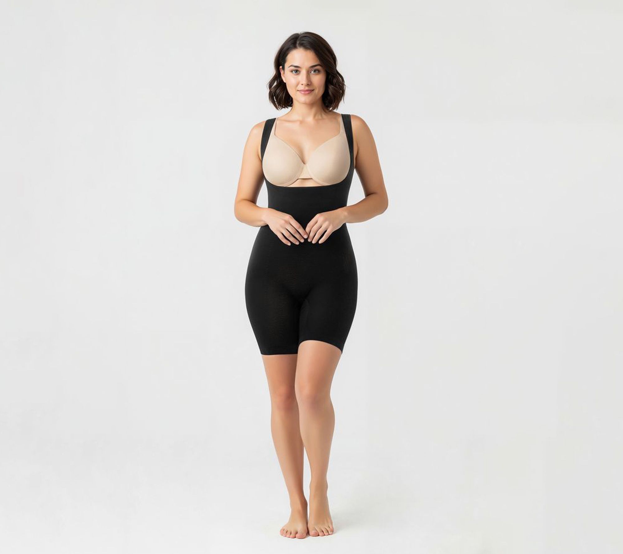 Gemsli Powermes h Underbust Sin glet with Zippe r at Crutch