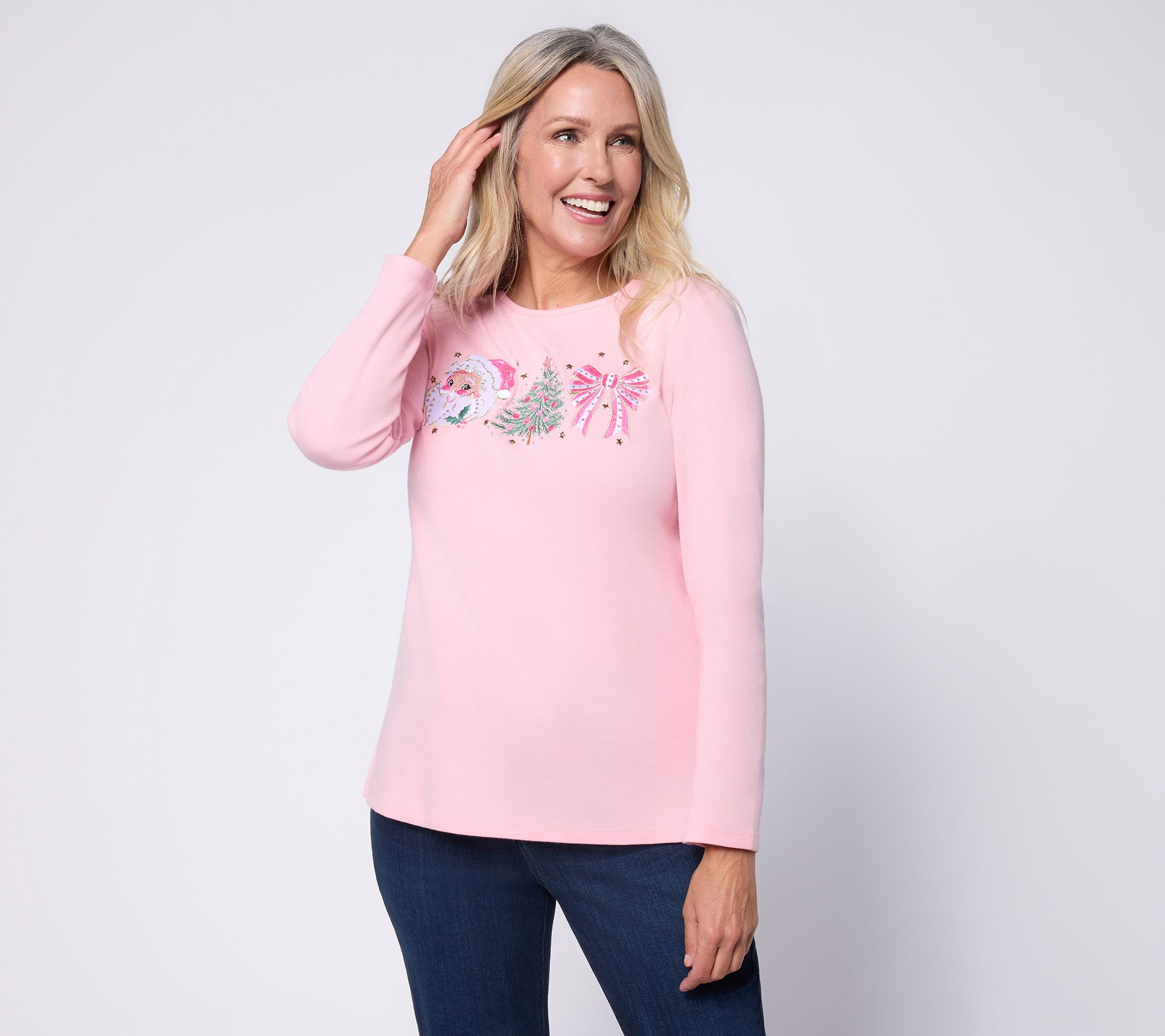 Quacker Factory Christmas Magic Long Sleeve Top