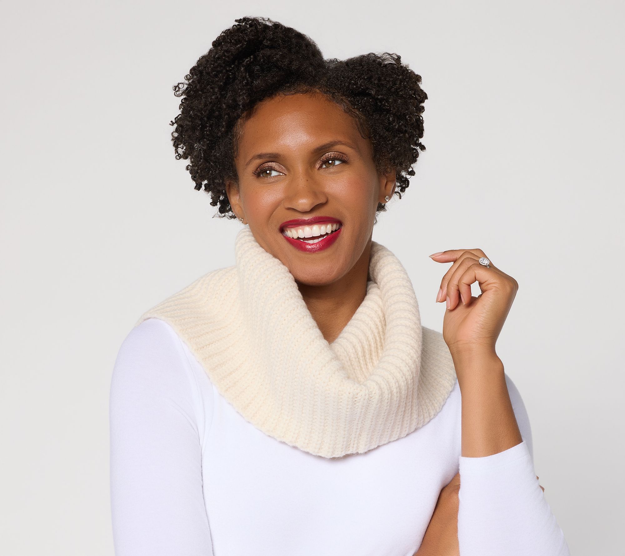 "As Is" Susan Graver Knit Cowl Neck Scarf