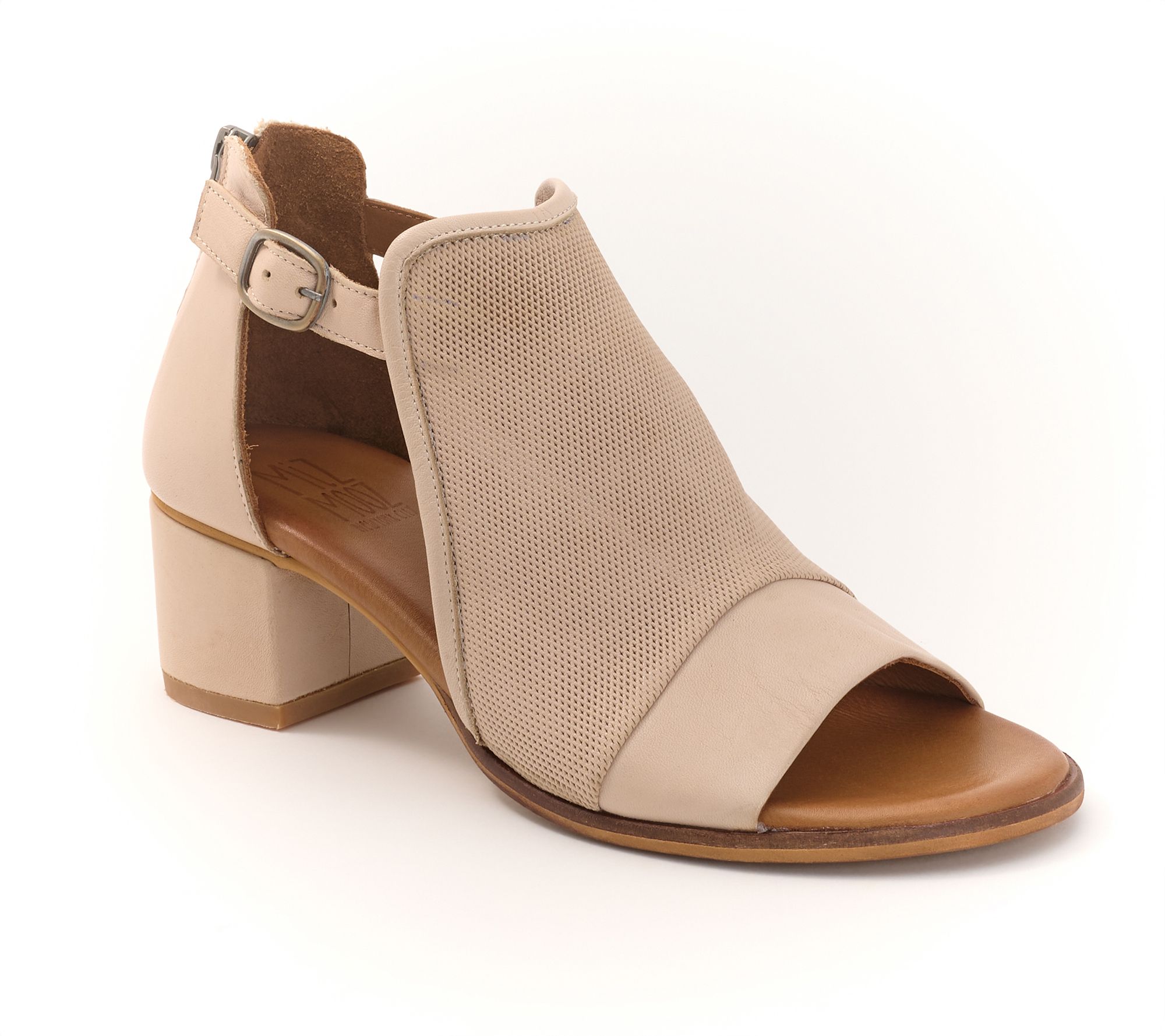 "As Is" Miz Mooz Leather Heeled Shootie Sandals- Rayna