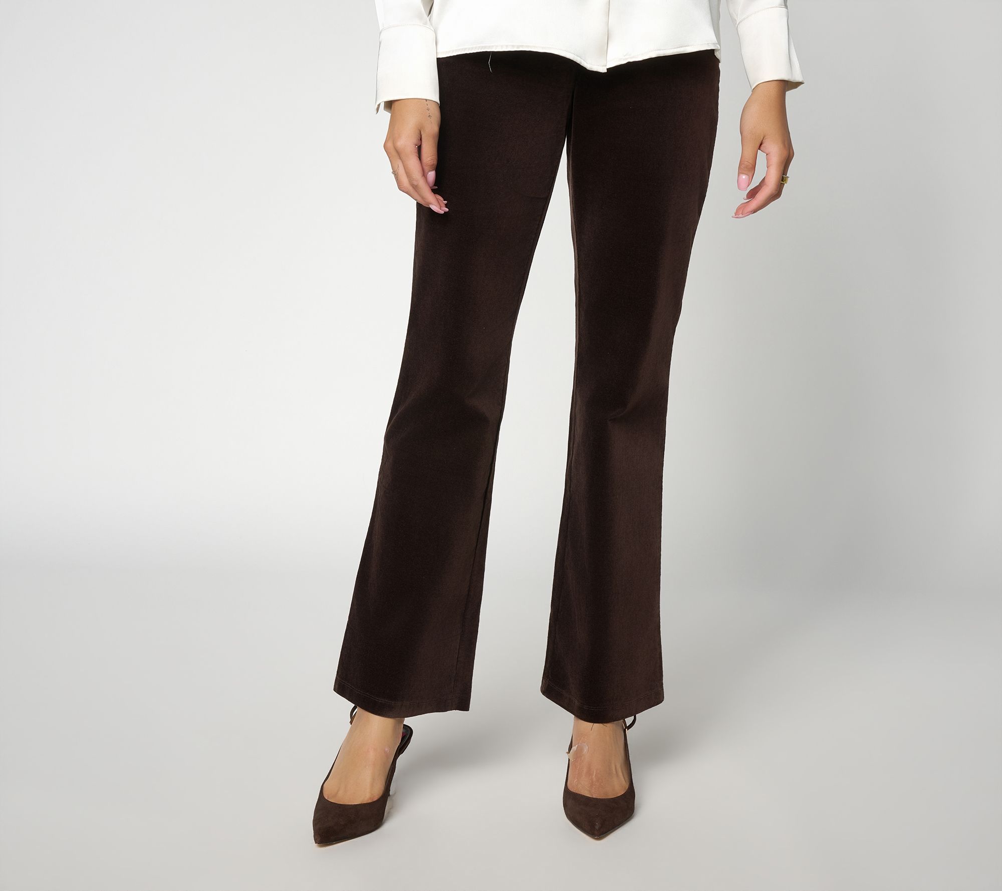 Dennis Basso Regular Stretch Corduroy Boot Cut Pull-On Pant
