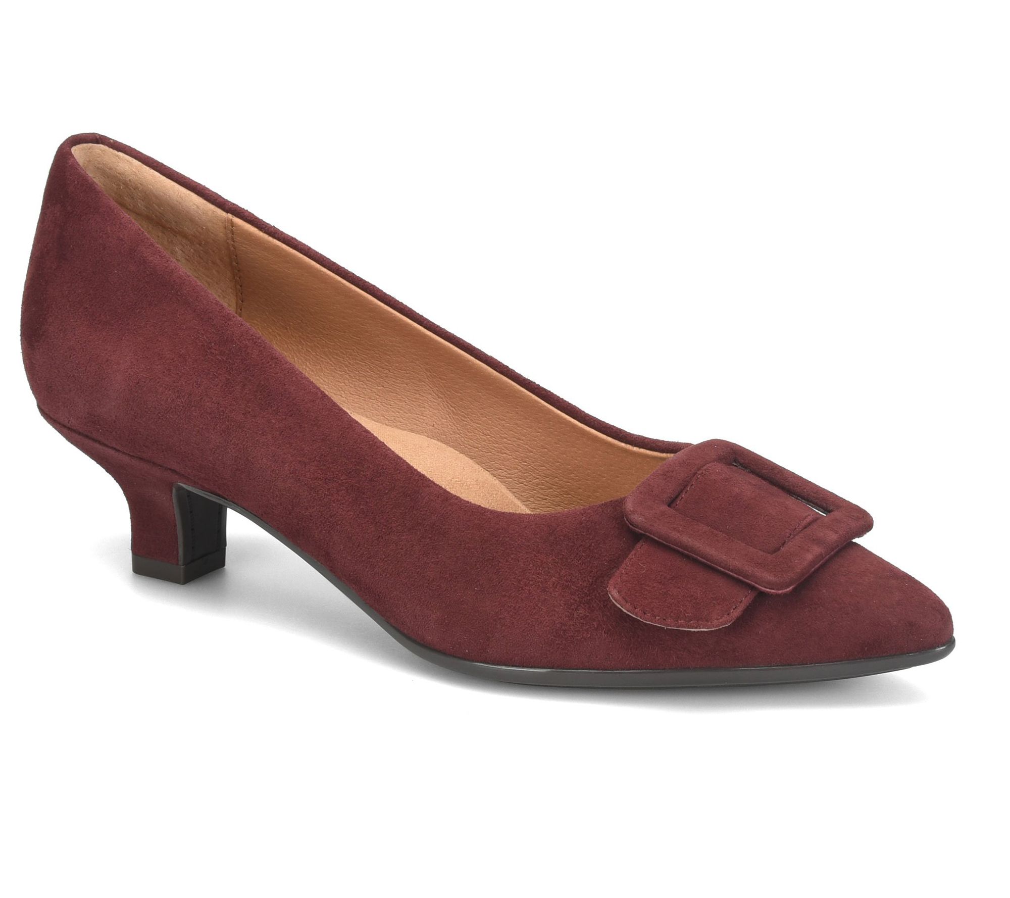 Sofft Suede Buckled Kitten Heel - Sadie