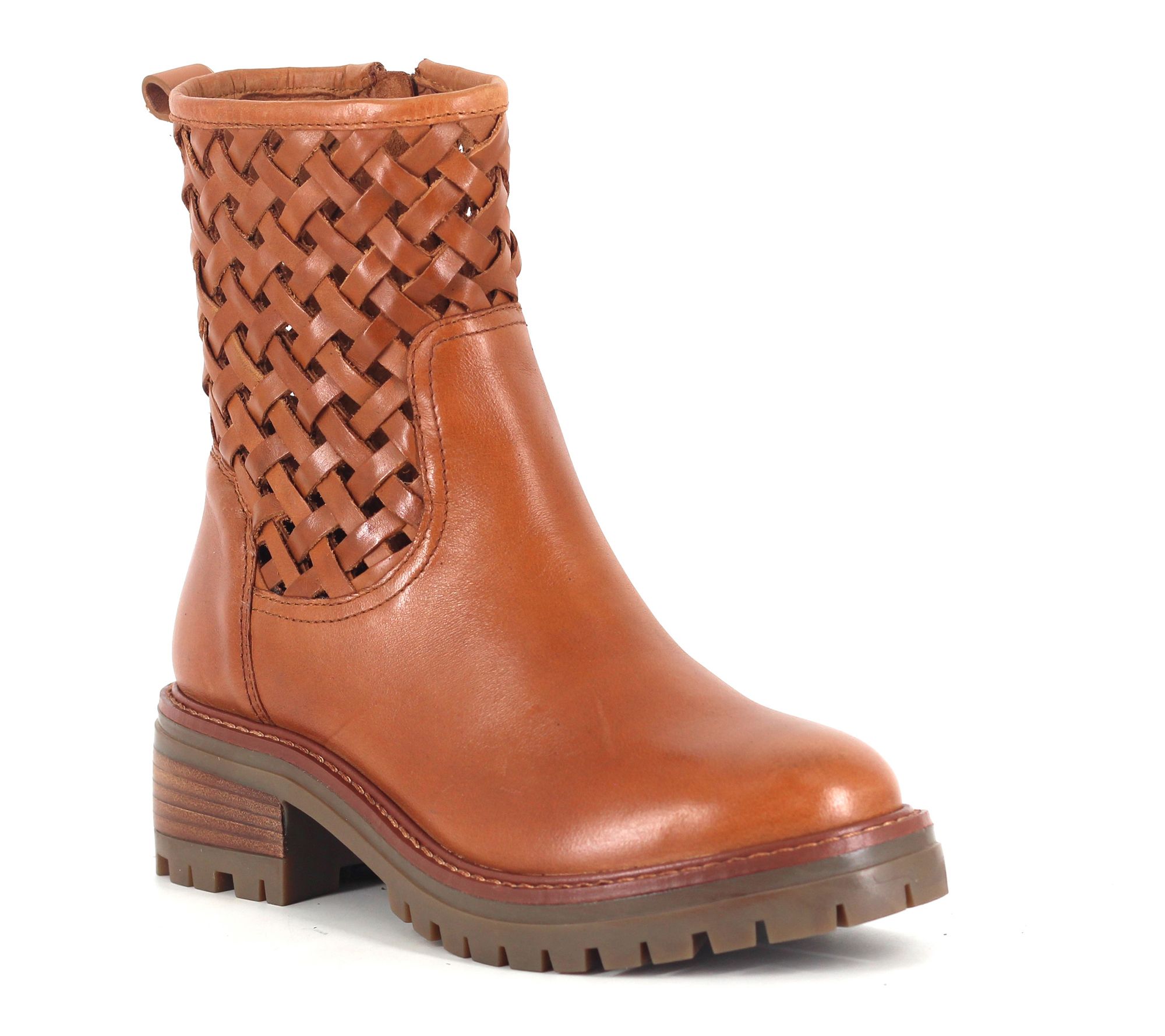 Gentle Souls by Kenneth Cole Woven Leather Ankl e Boots-Bailah