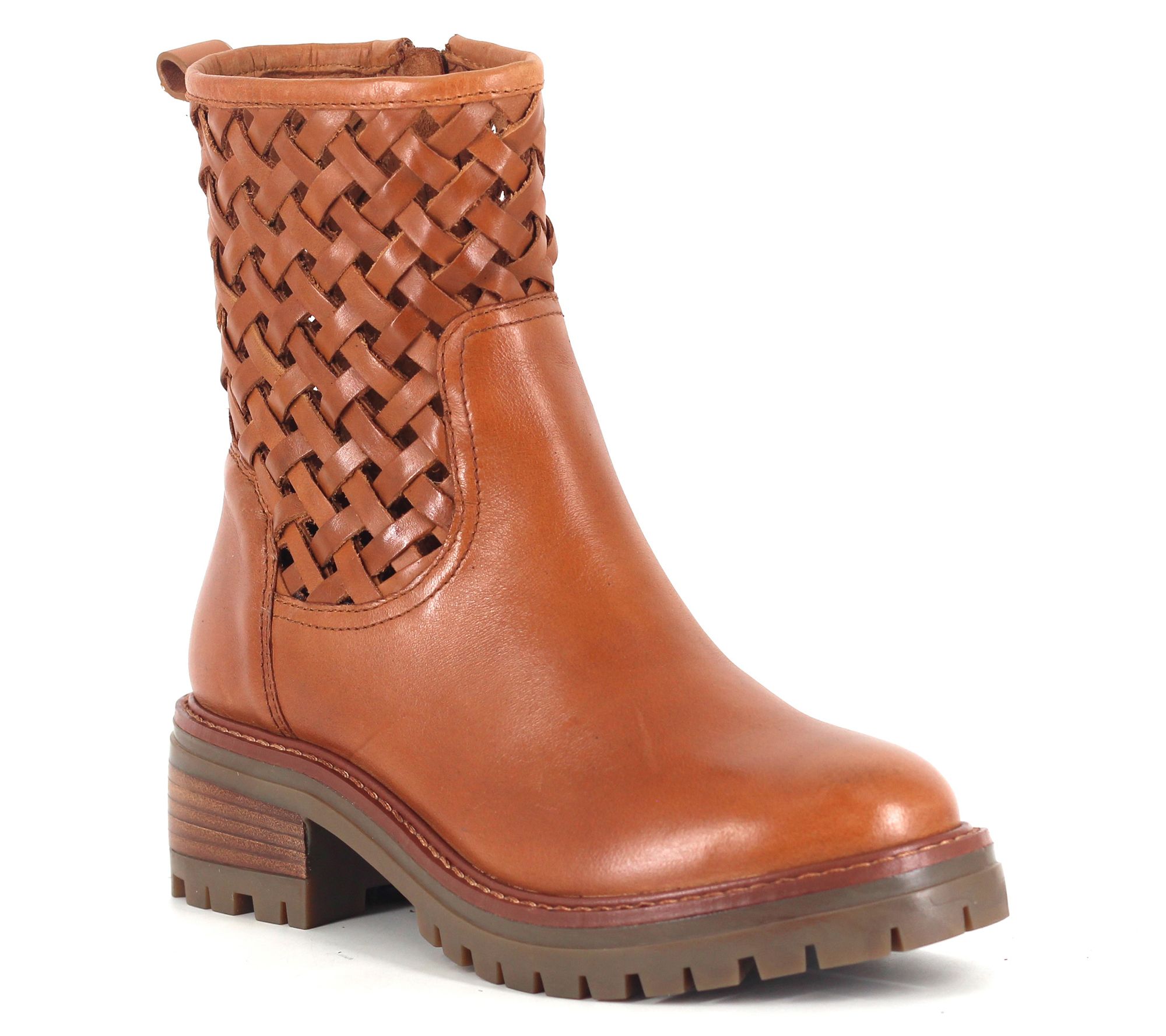 Gentle Souls by Kenneth Cole Woven Leather Ankle Boots -Bailah