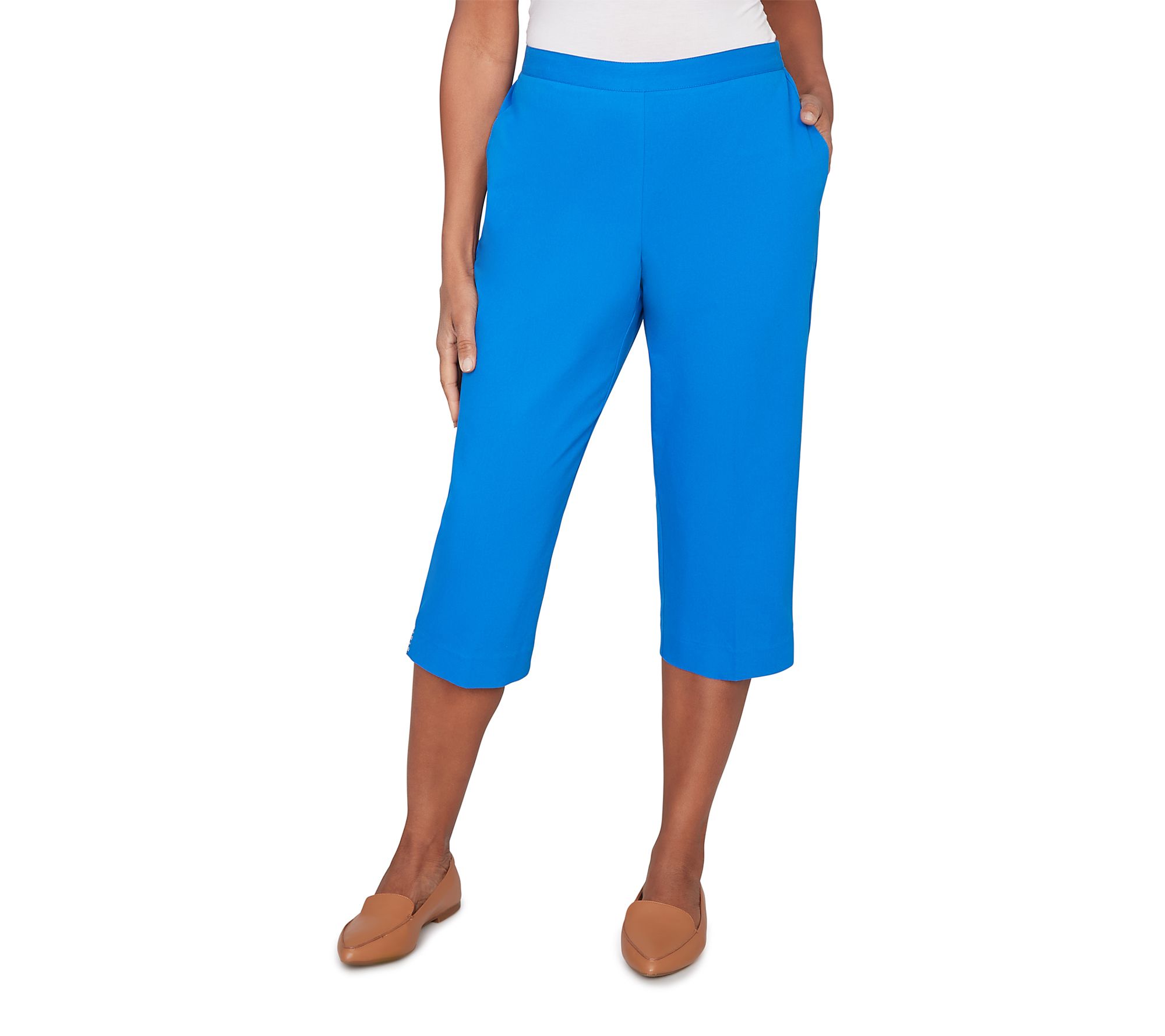 Alfred Dunner Petite Heat Set Side Seam PocketCapri Pants