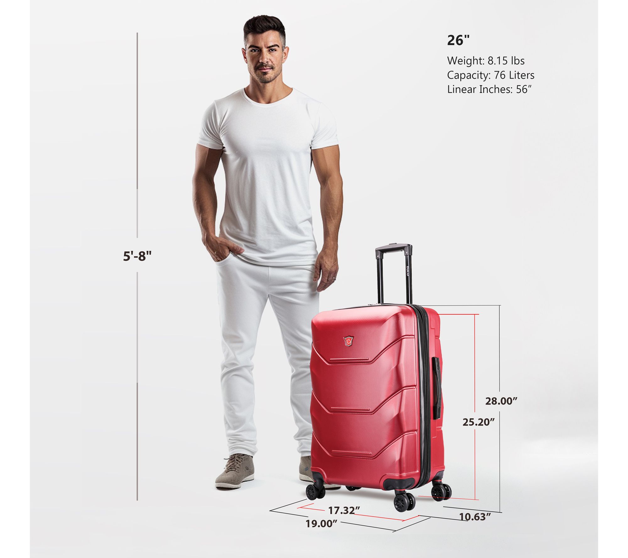 Dukap Zonix Lightweight Hardside Spinner 26in - QVC.com