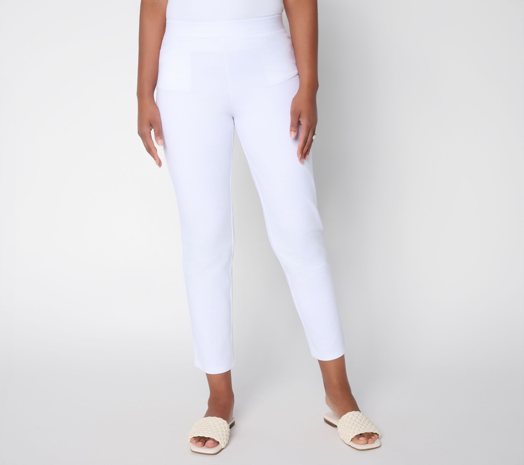 "As Is" Susan Graver Weekend Petite Premium Stretch Aire Ankle Pants