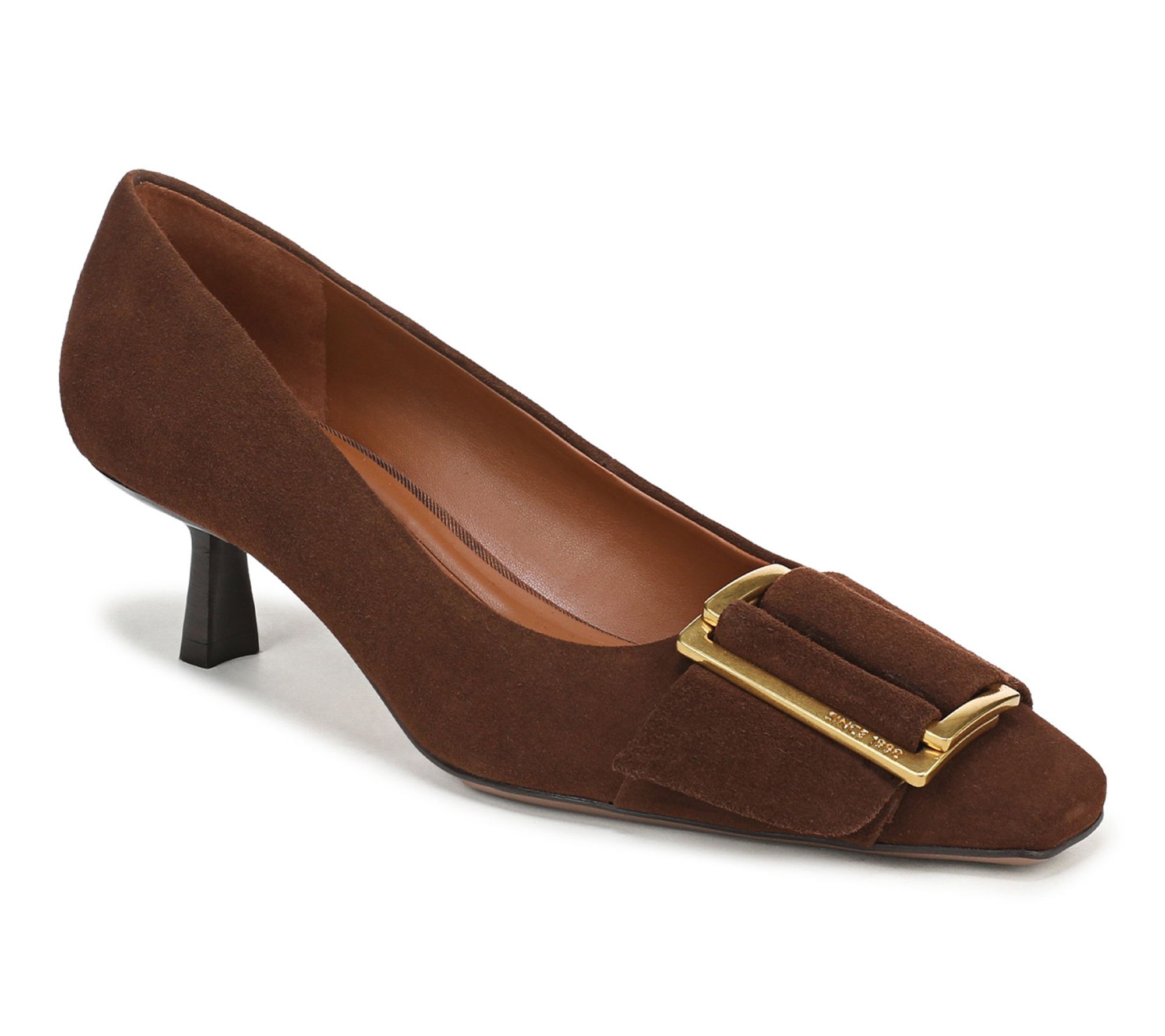Franco Sarto Leather Buckle Pumps - Rainey