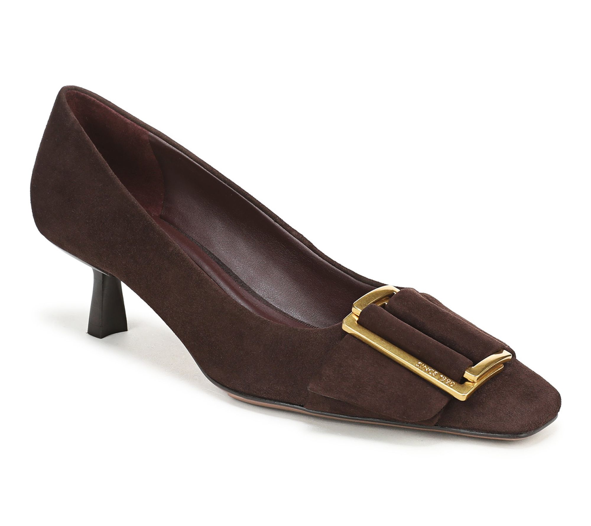 Franco Sarto Leather Buckle Pumps - Rainey