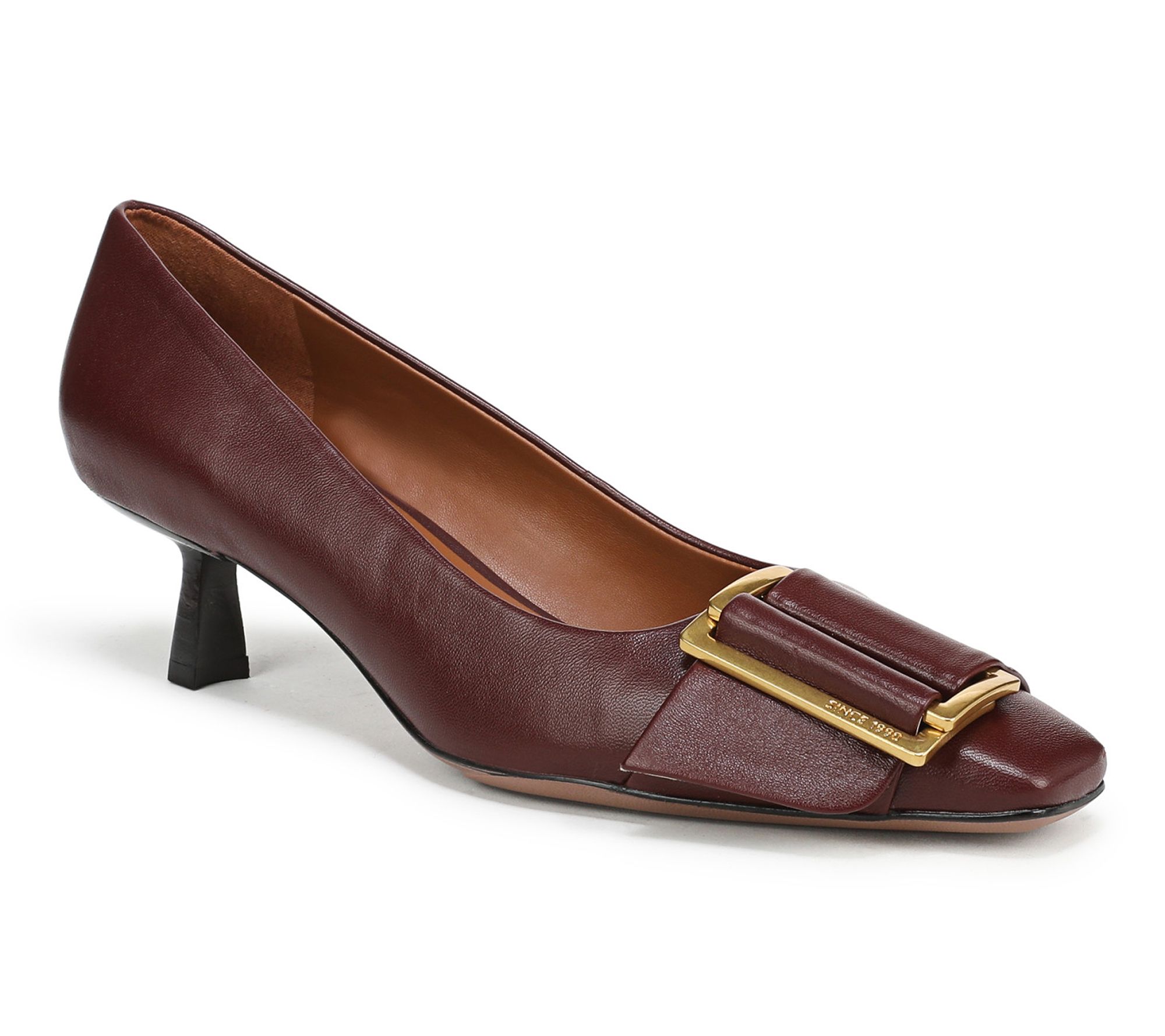 Franco Sarto Leather Buckle Pumps - Rainey