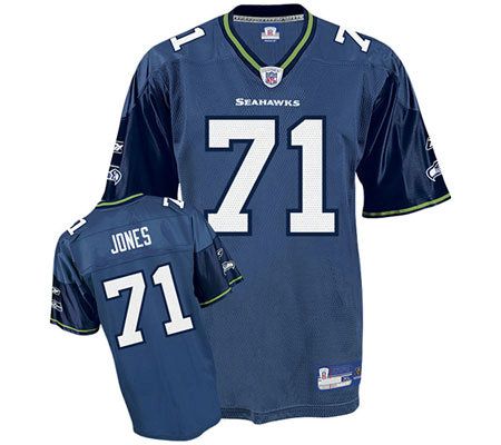 Walter Jones Autographed Jersey - Seattle Seahawks Custom Blue MCS Holo
