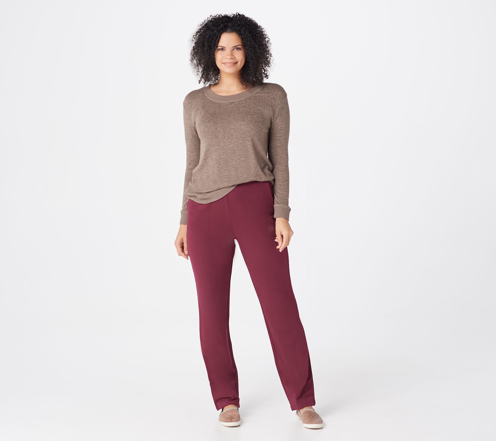 Denim & Co. Active Petite Duo Stretch Leggings with Wide Waistband