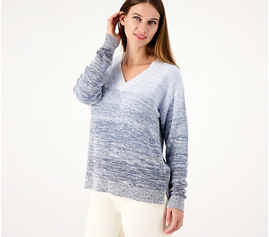 Encore by Idina Menzel Relaxed V-Neck Sweater