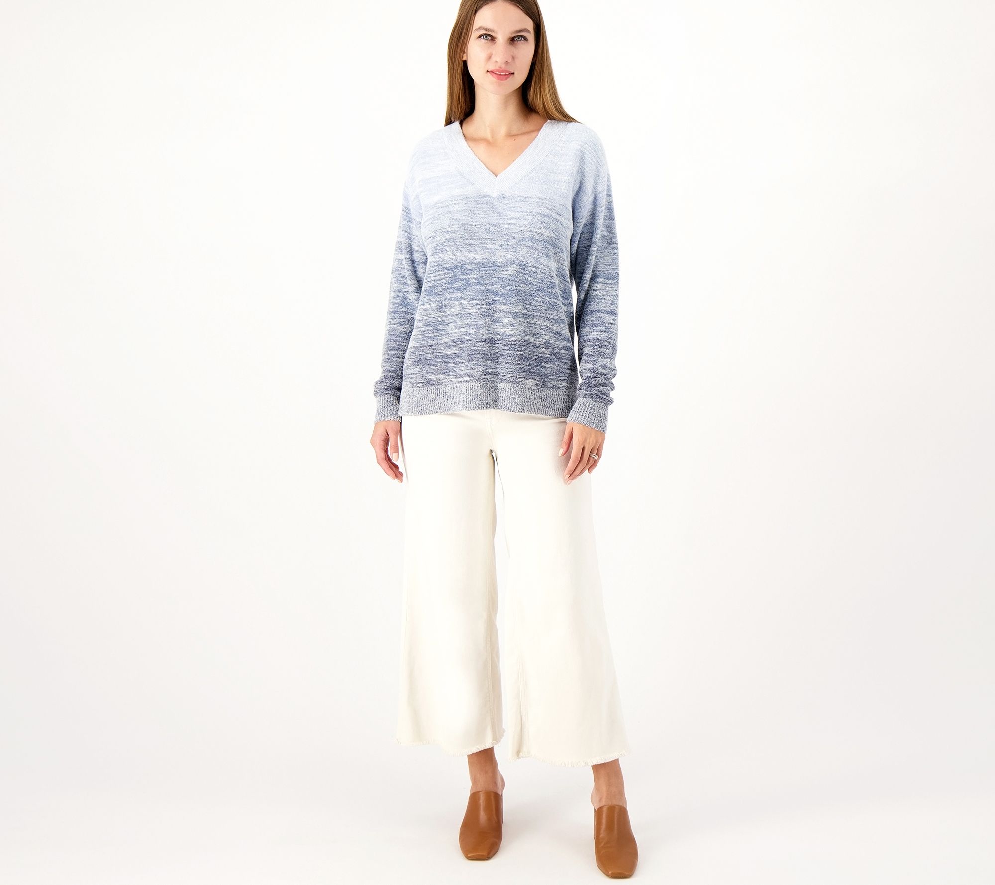 Encore by Idina Menzel Relaxed V-Neck Sweater - QVC.com