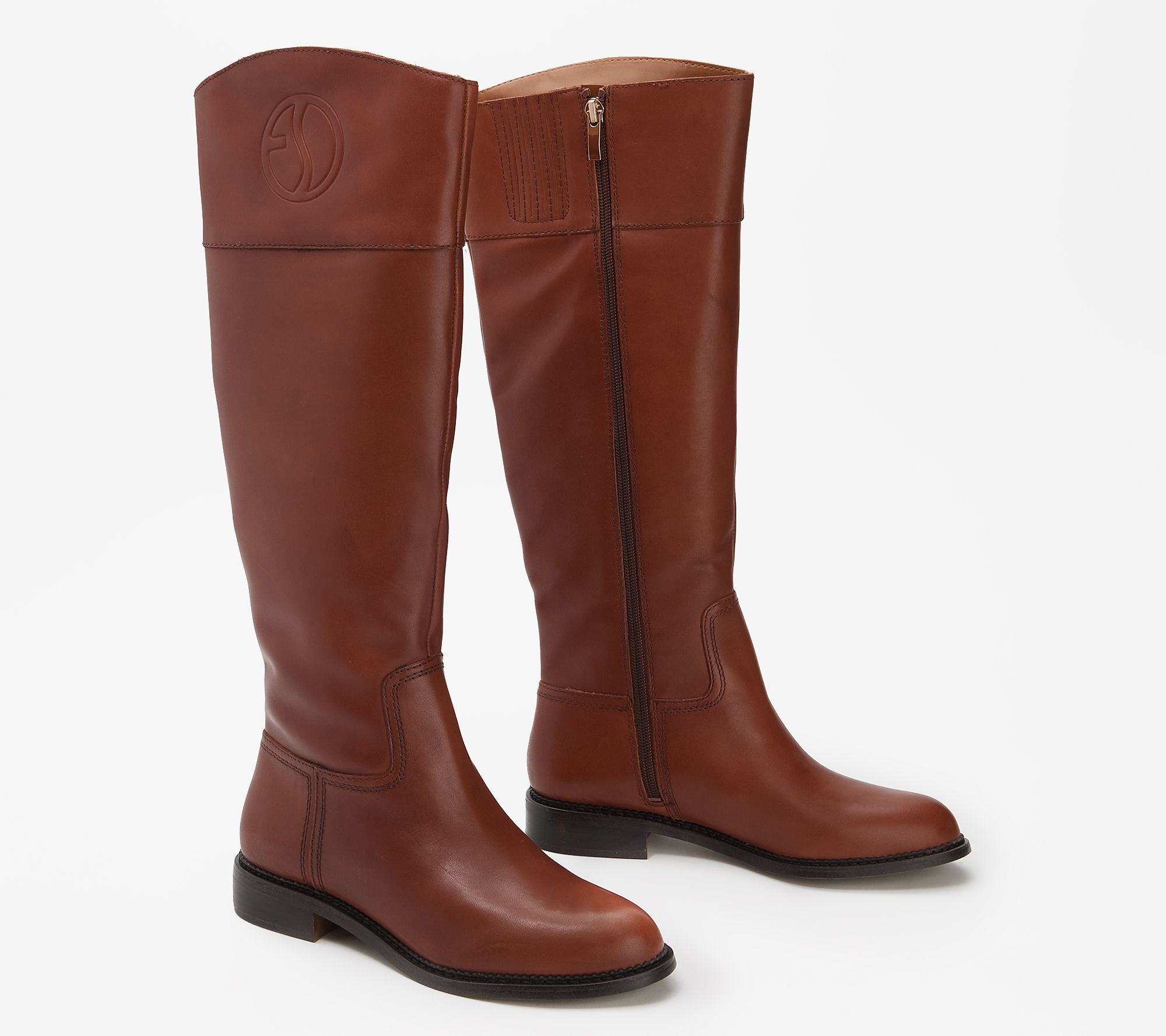 franco sarto wide calf leather boots