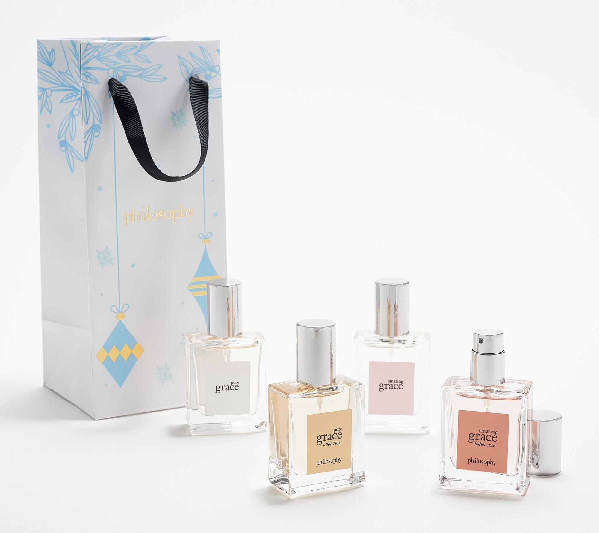 philosophy grace & roses 4piece fragrance gift set w/ bag