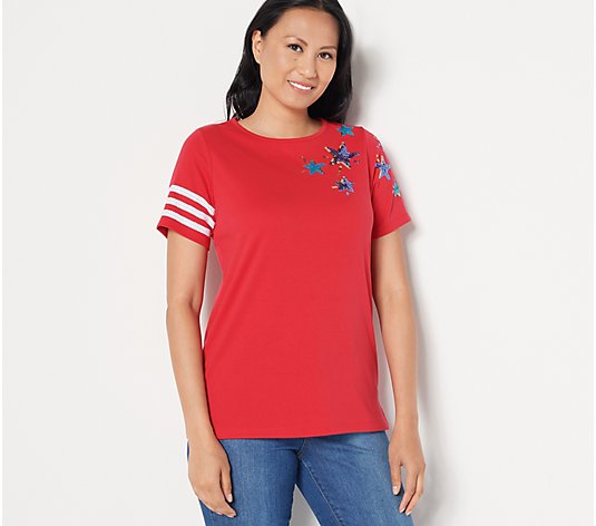 Quacker Factory Stars and Stripes Short-Sleeve T-Shirt