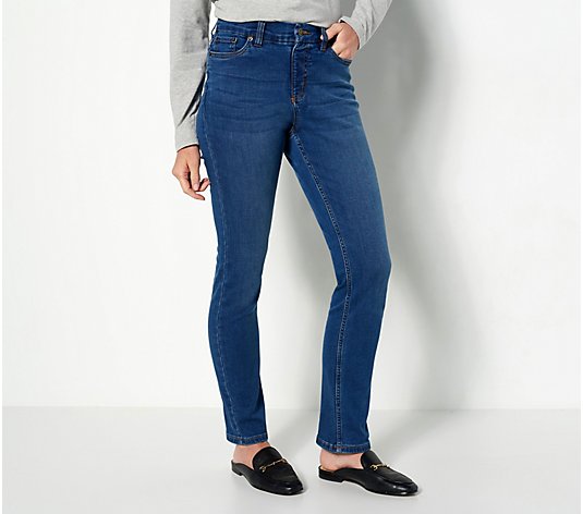 Denim & Co. Easy Stretch Tall Straight-Leg 5-Pocket Jeans