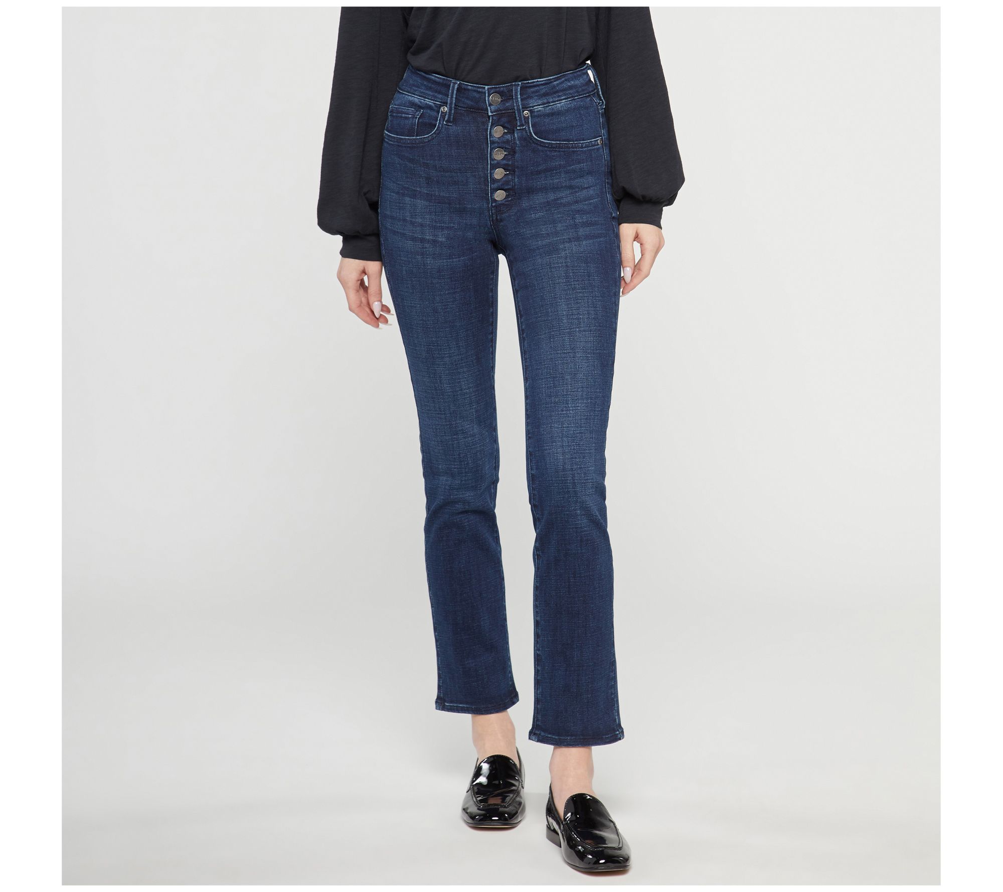 NYDJ High Waisted Straight Jean with Button Fly - QVC.com
