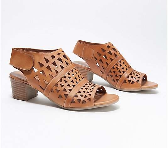 Spring Step Leather Heeled Sandals - Dorotha